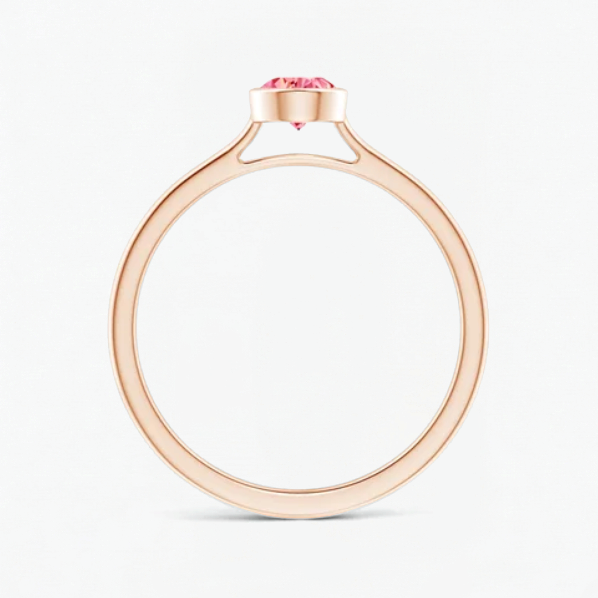 Classic Simple Fancy Pink Pear Bezel Solitaire Engagement Ring