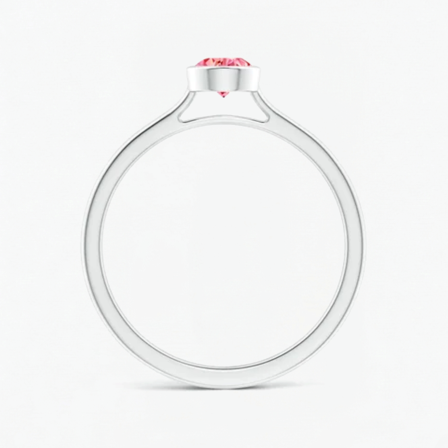 Classic Simple Fancy Pink Pear Bezel Solitaire Engagement Ring