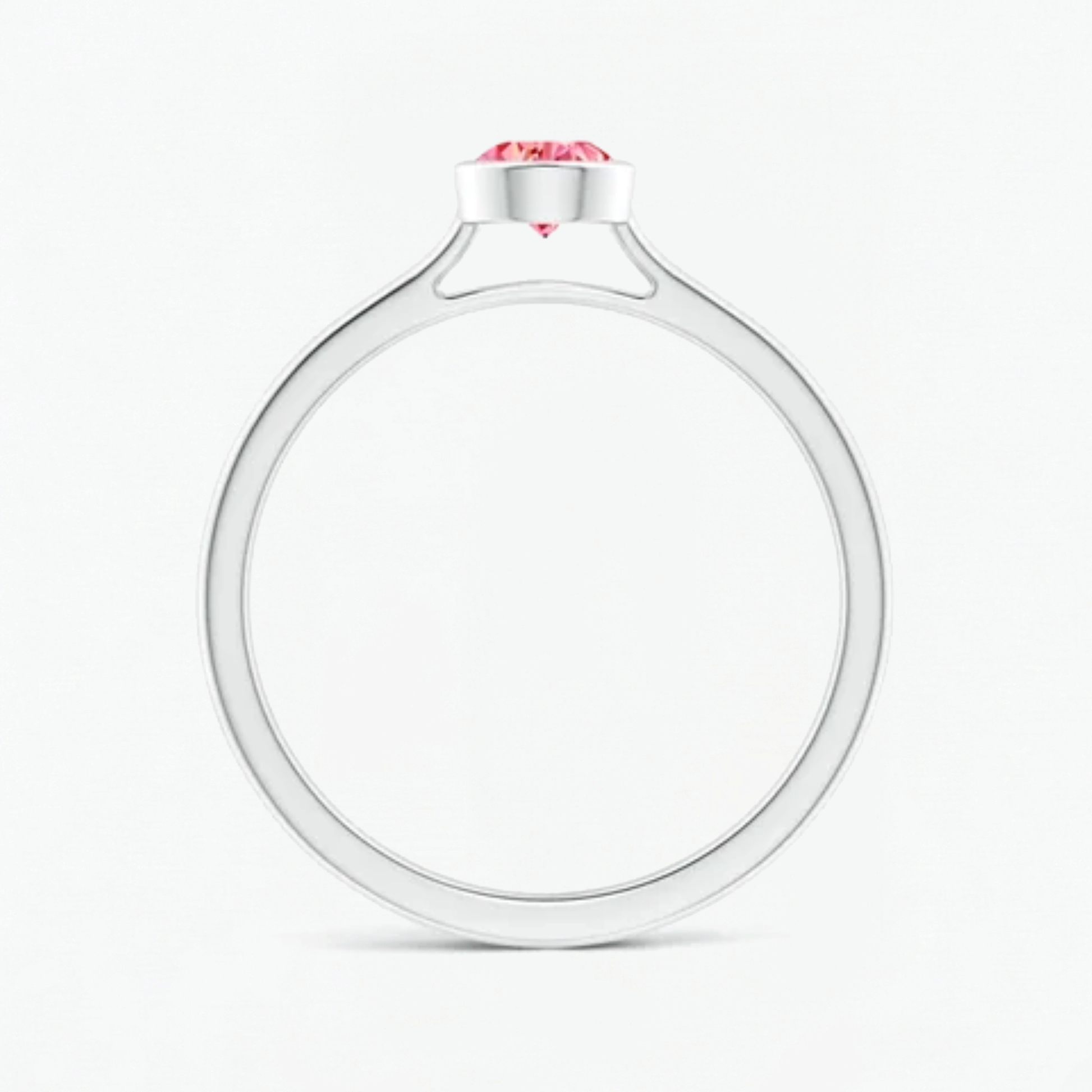 Classic Simple Fancy Pink Pear Bezel Solitaire Engagement Ring