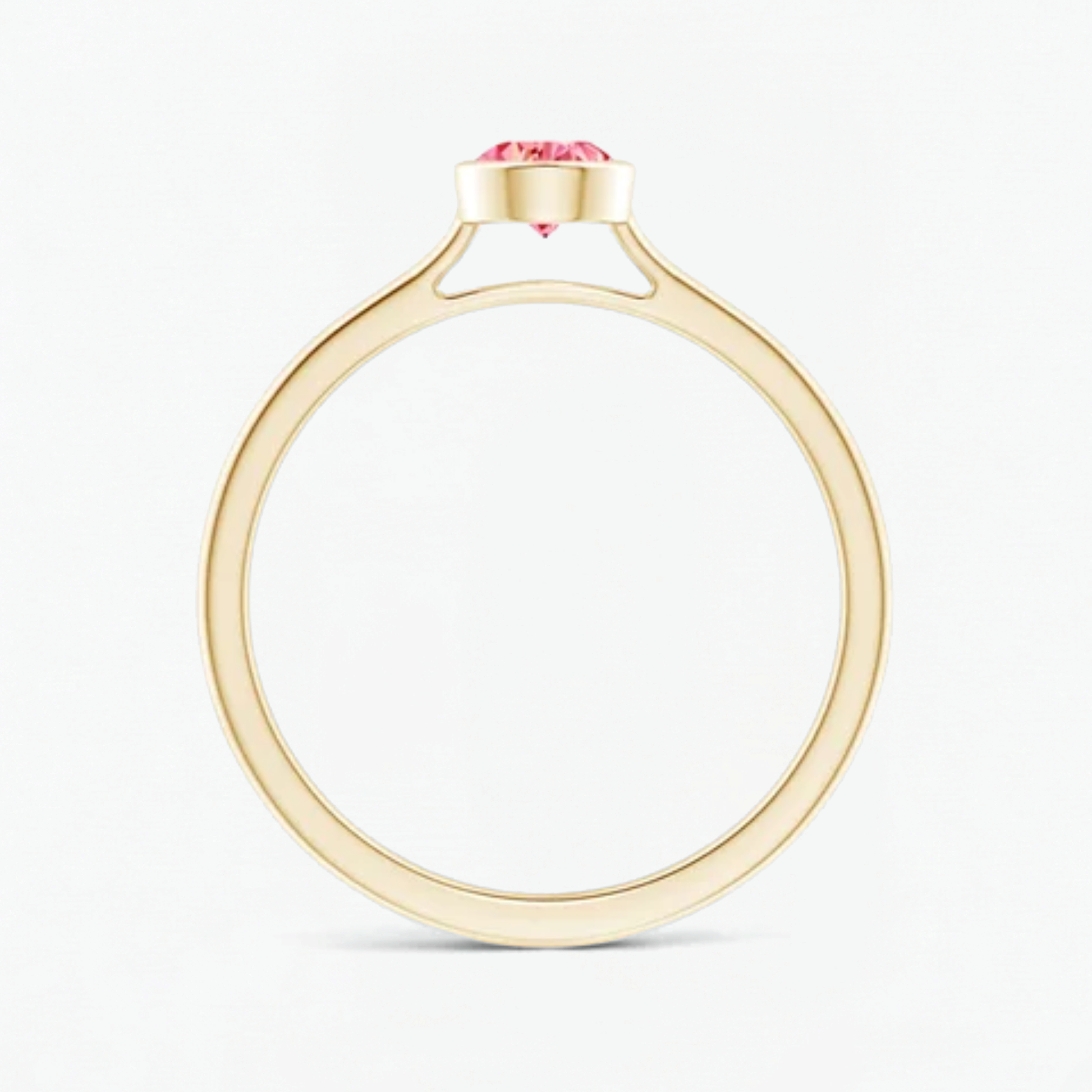 Classic Simple Fancy Pink Pear Bezel Solitaire Engagement Ring