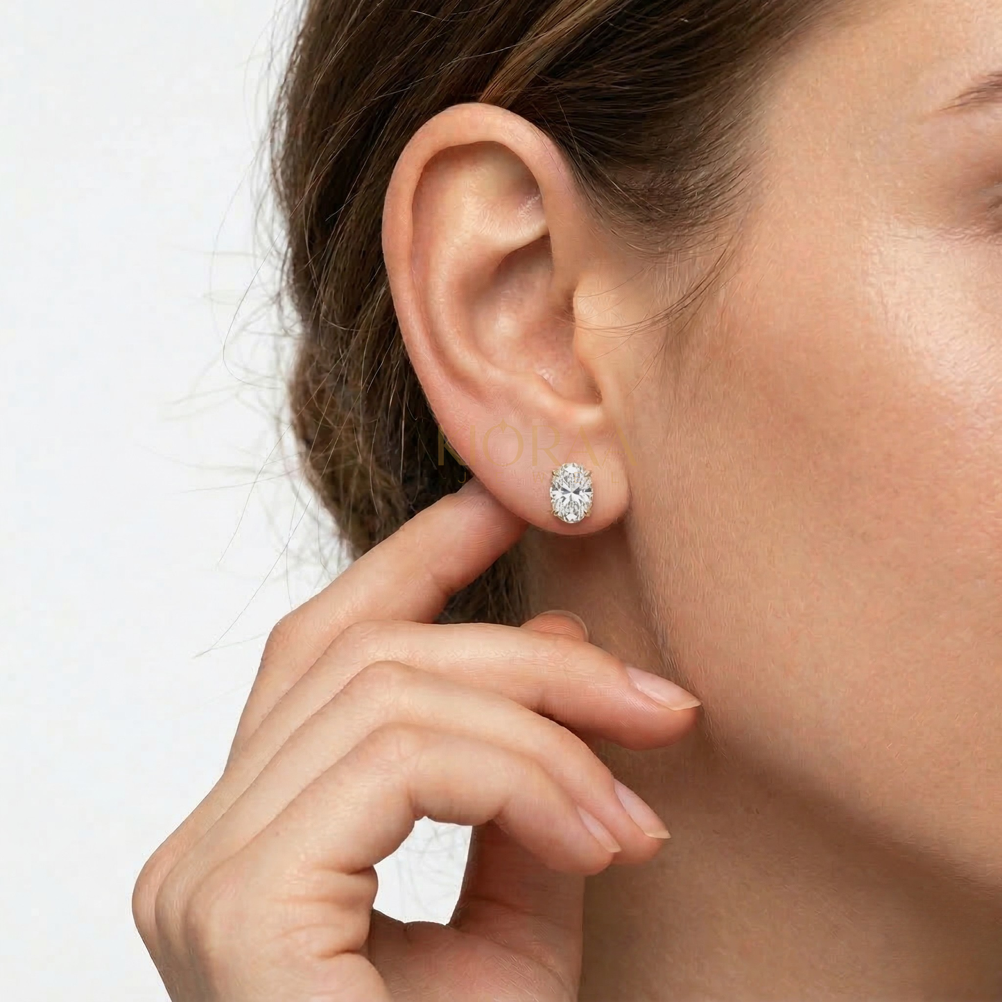 Classic Oval Diamond Solitaire Studs