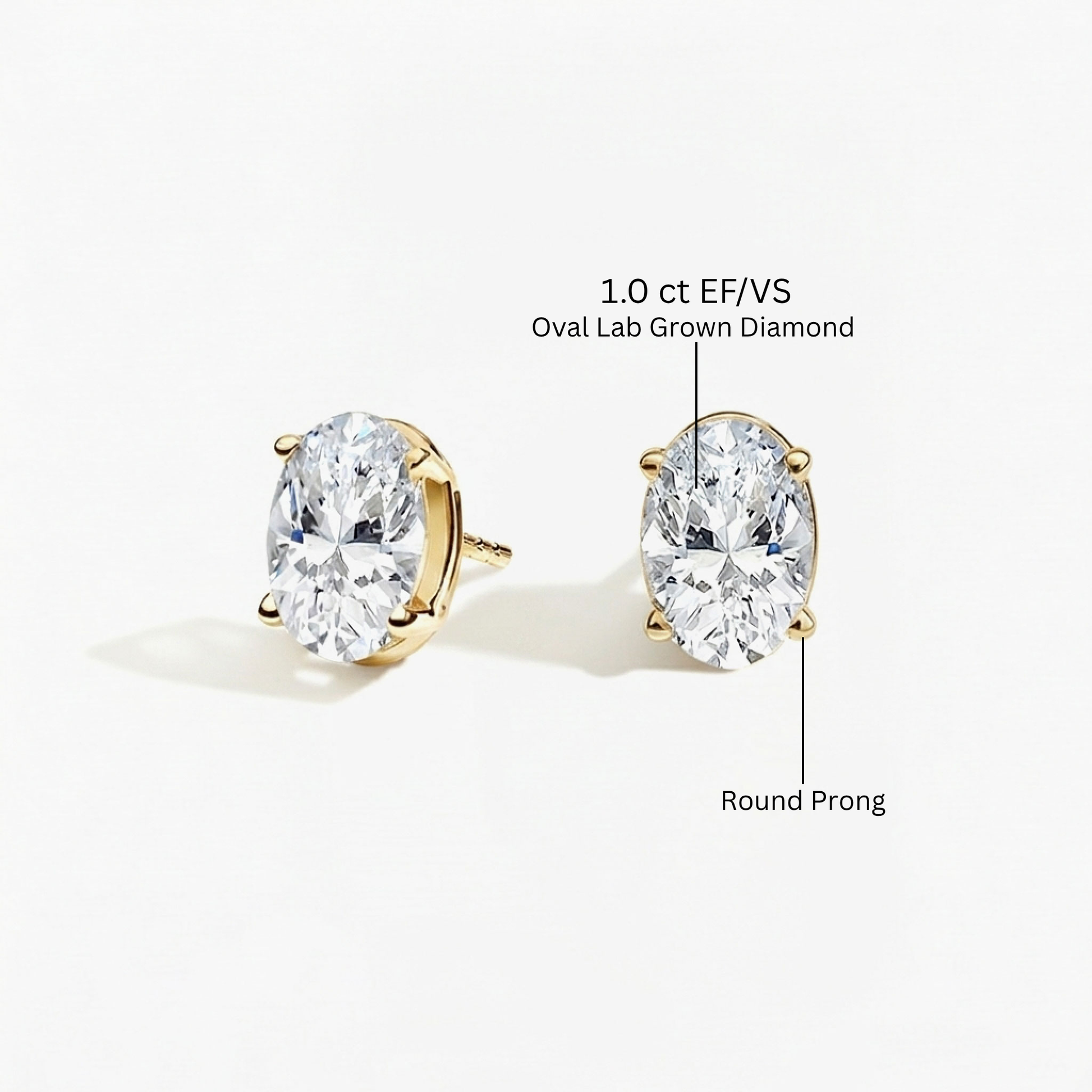 Classic Oval Diamond Solitaire Studs
