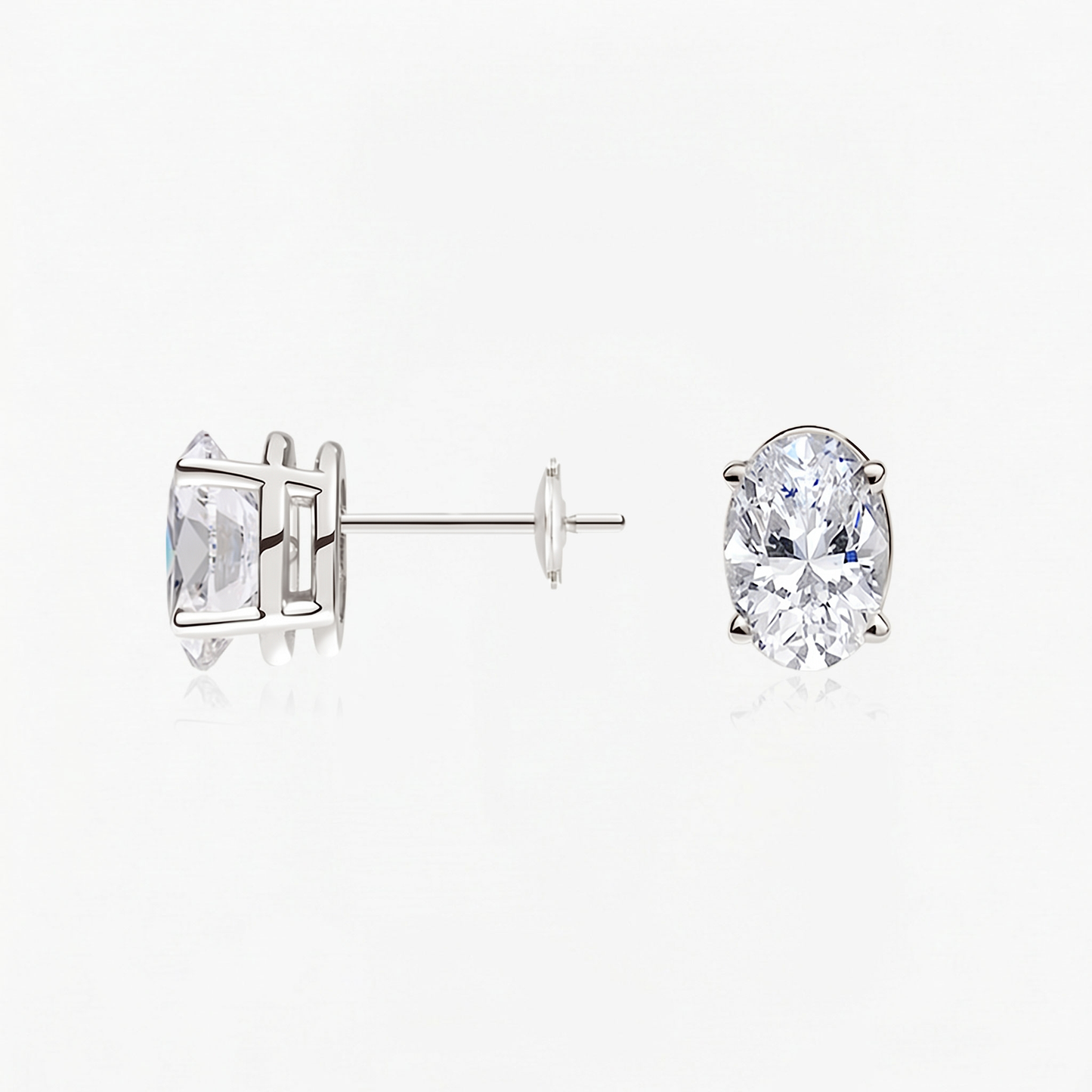 Classic Oval Diamond Solitaire Studs