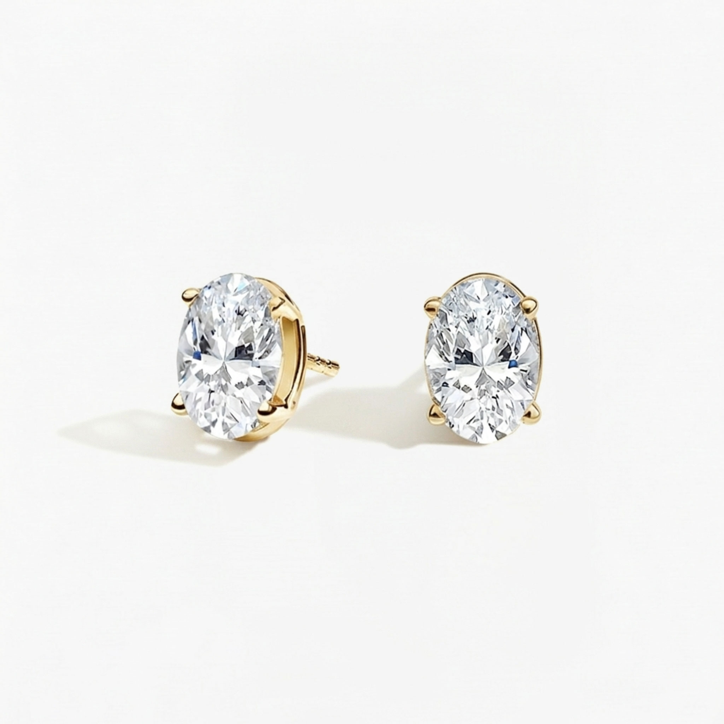 Classic Oval Diamond Solitaire Studs