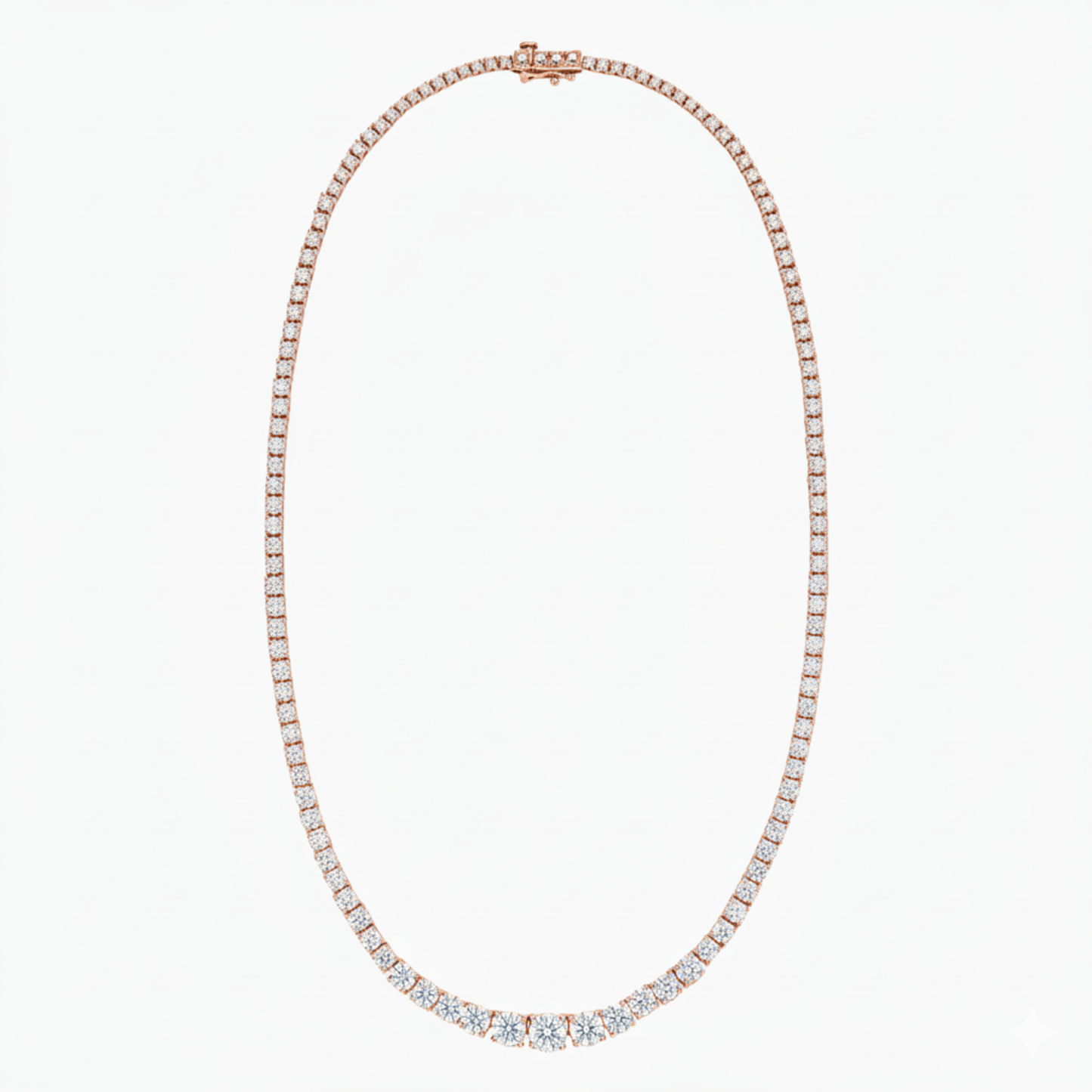 Round Lab Diamond Tennis Necklace