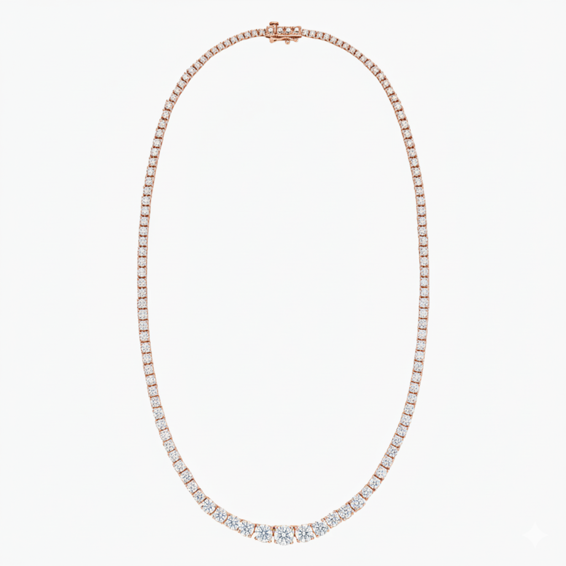 Round Lab Diamond Tennis Necklace