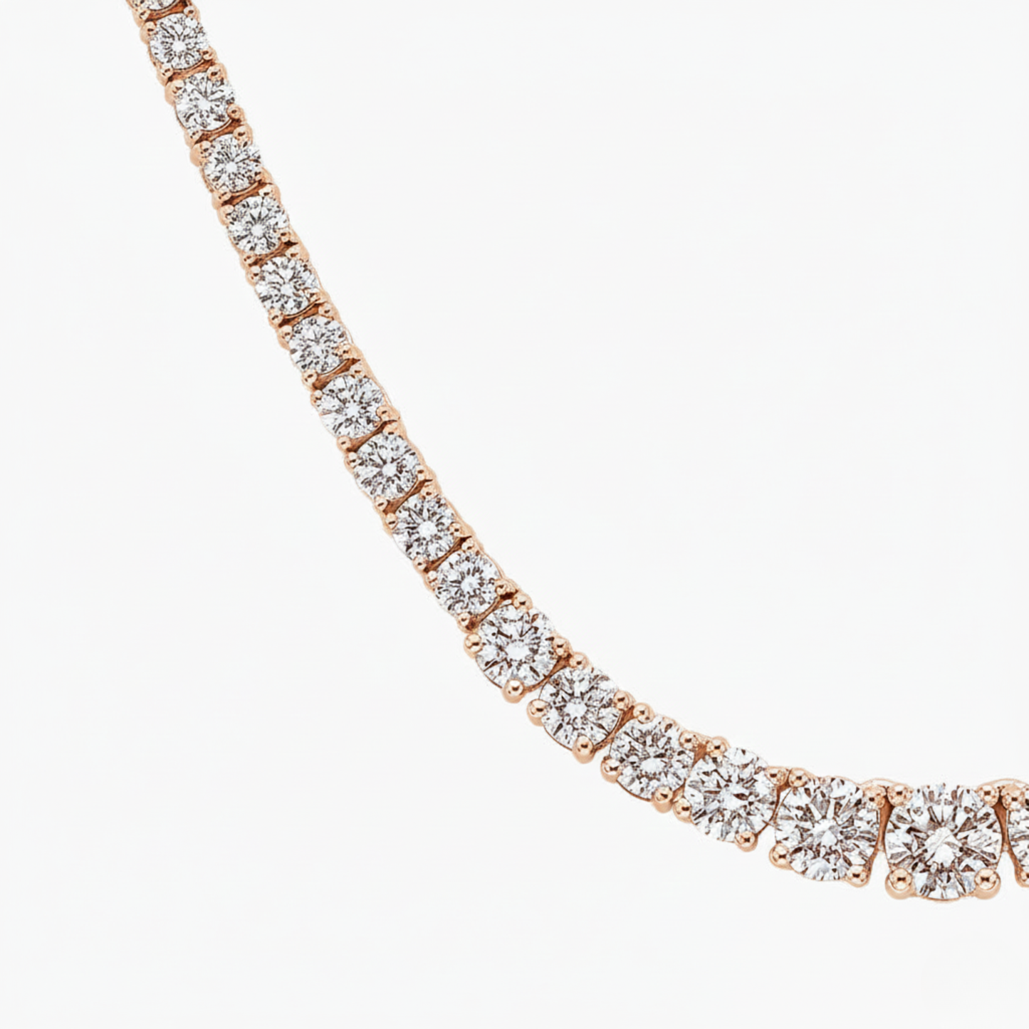 Round Lab Diamond Tennis Necklace