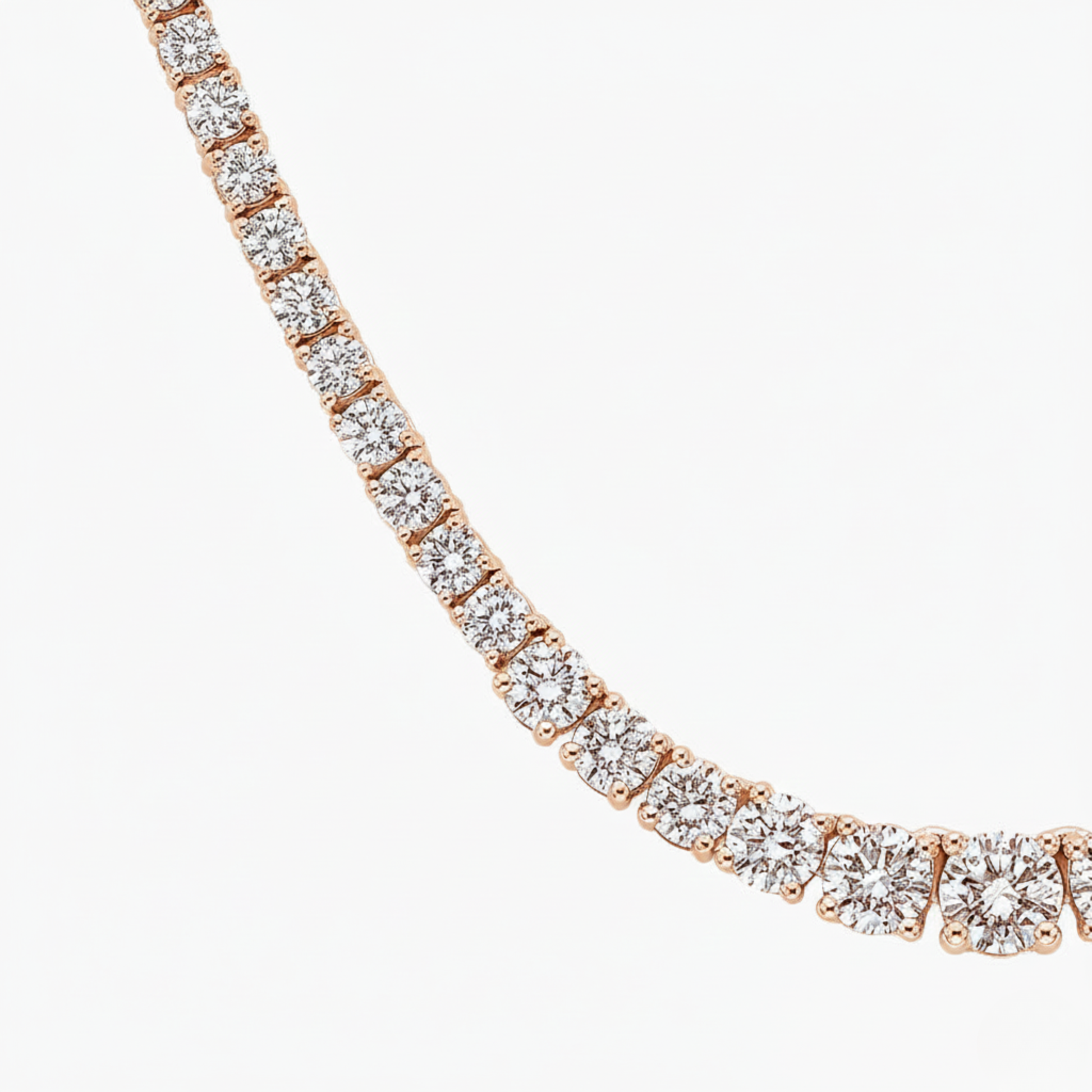 Round Lab Diamond Tennis Necklace