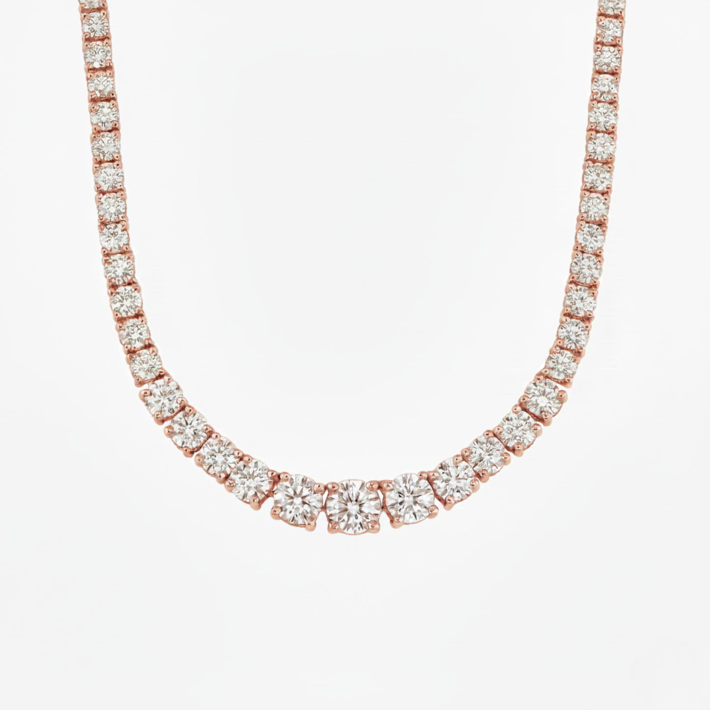 Round Lab Diamond Tennis Necklace