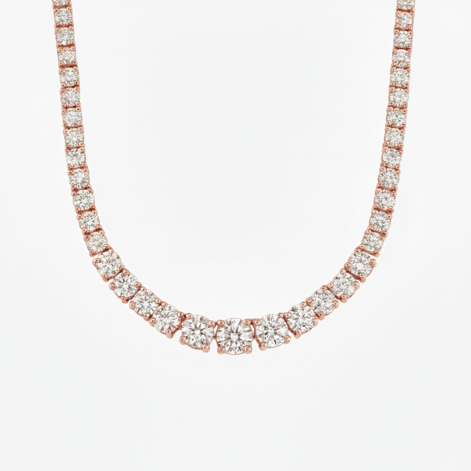 Round Lab Diamond Tennis Necklace