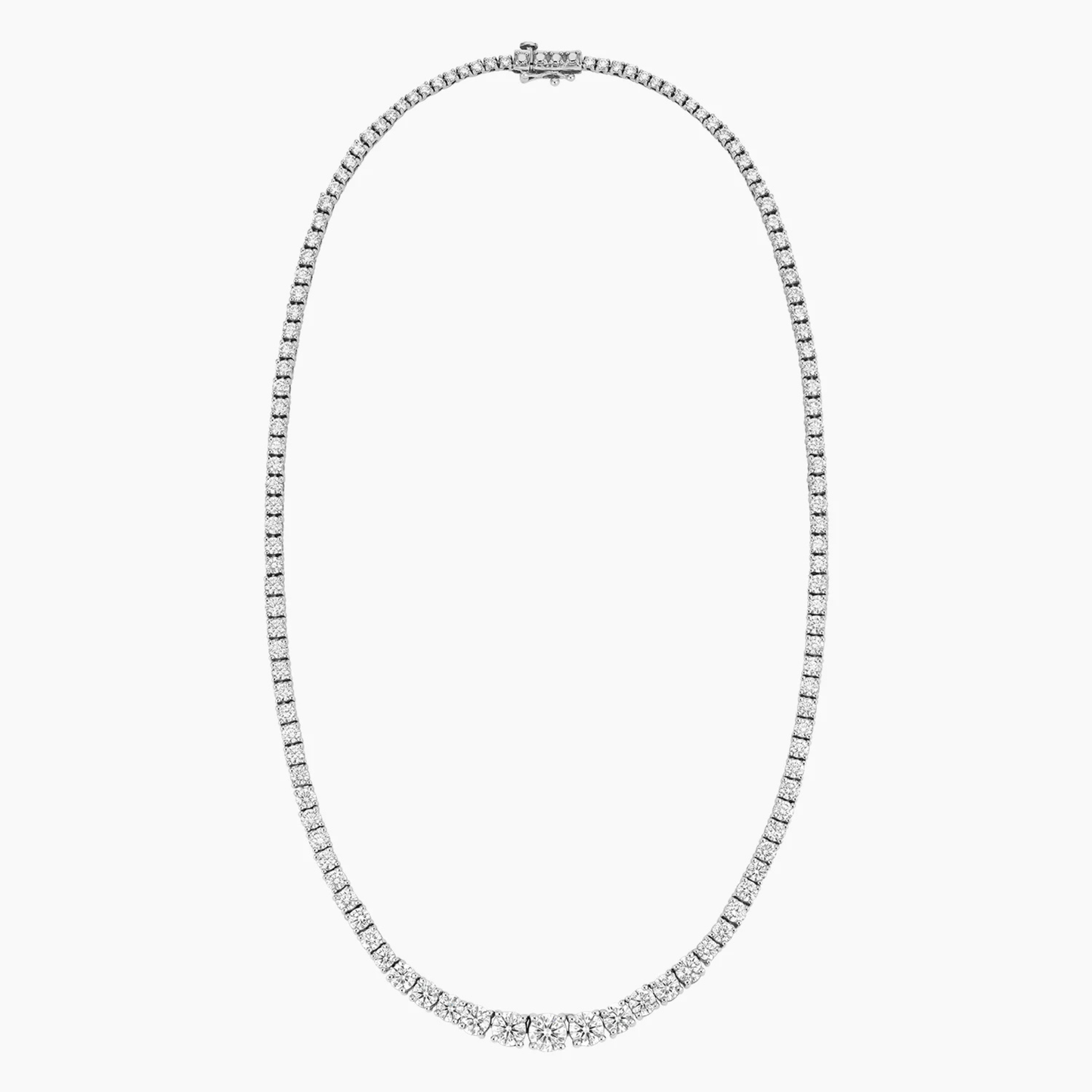 Round Lab Diamond Tennis Necklace