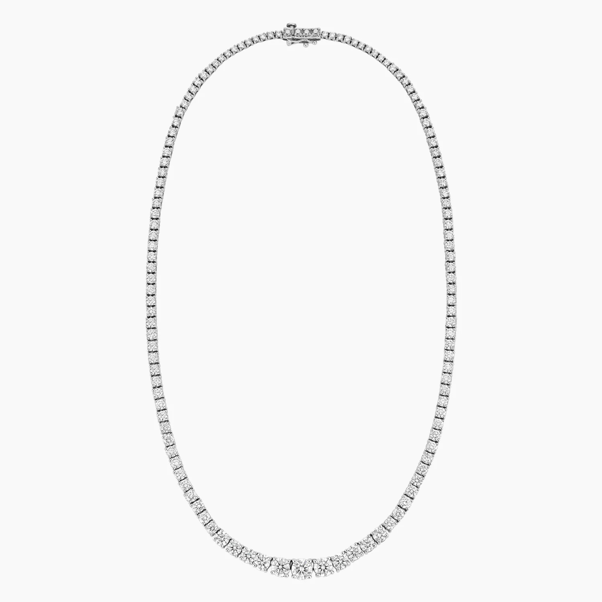 Round Lab Diamond Tennis Necklace