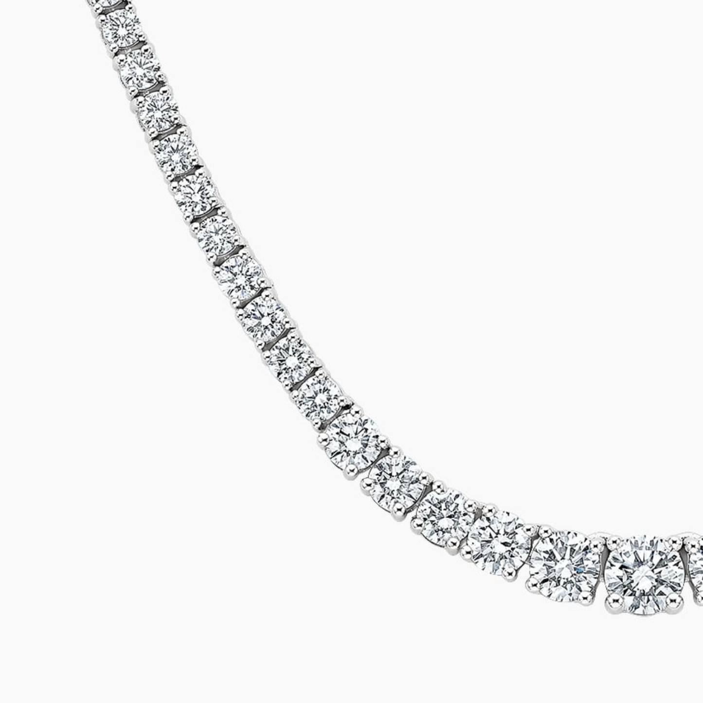 Round Lab Diamond Tennis Necklace