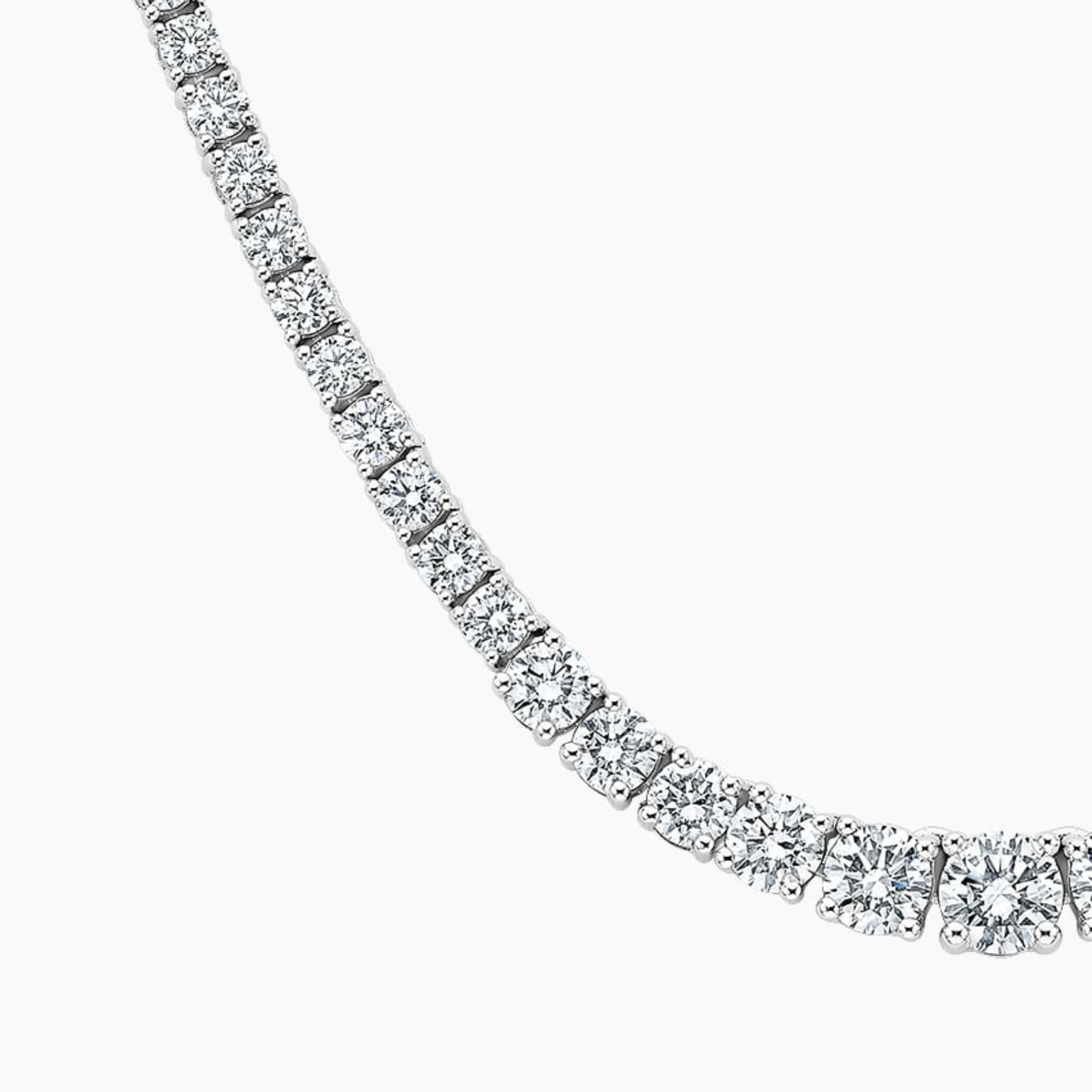 Round Lab Diamond Tennis Necklace