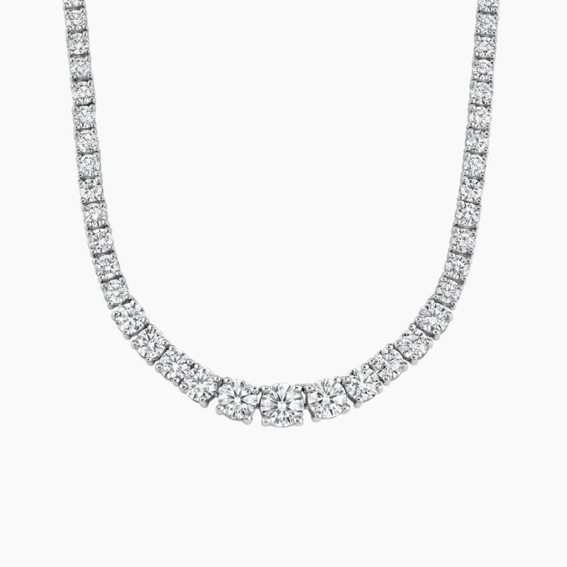 Round Lab Diamond Tennis Necklace