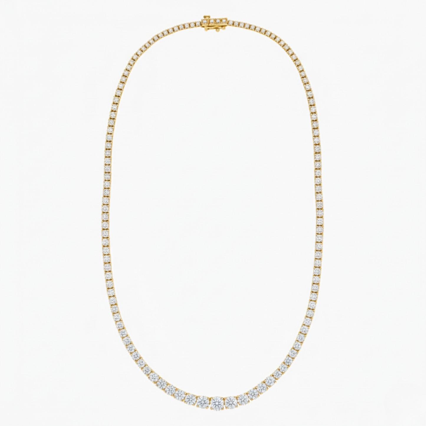 Round Lab Diamond Tennis Necklace