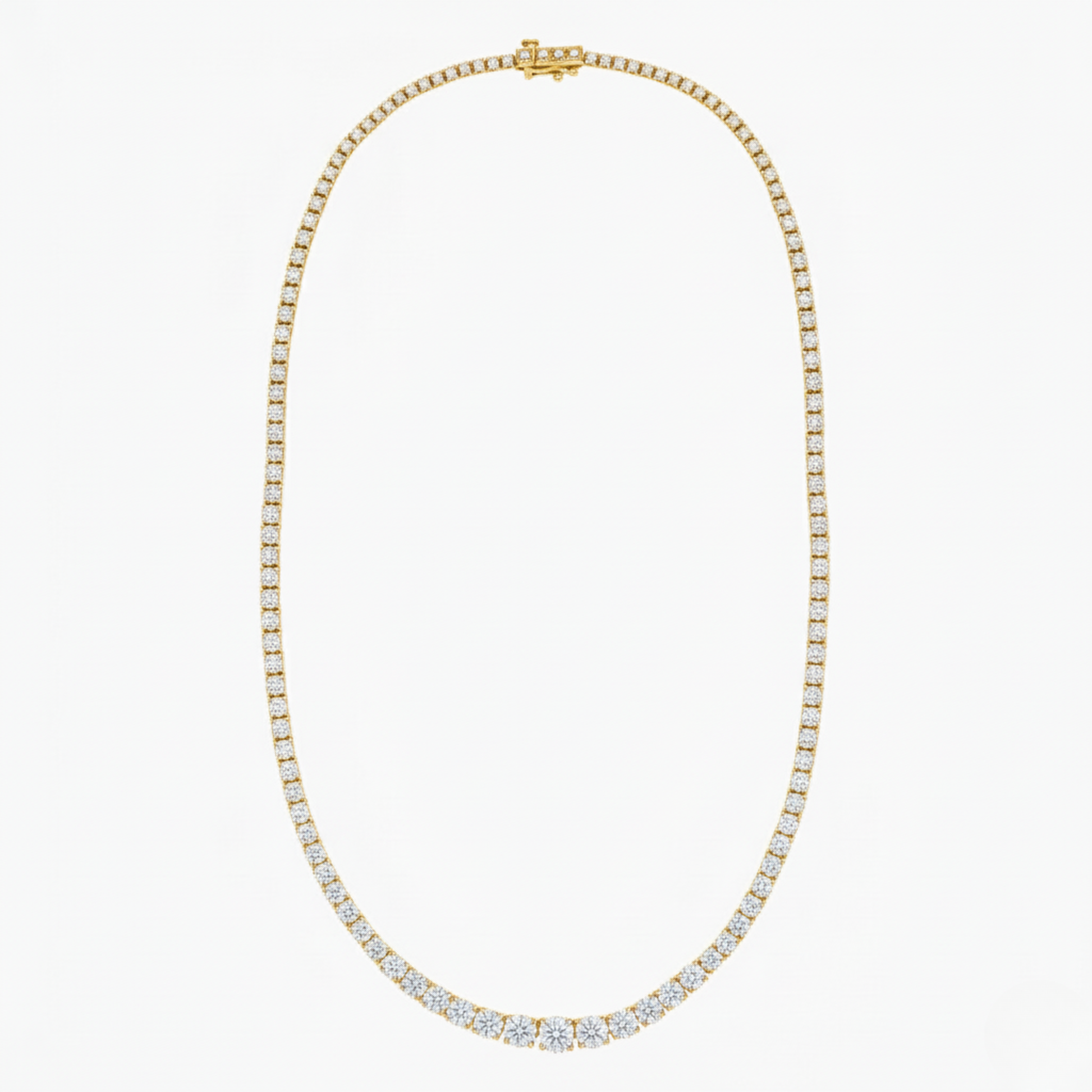 Round Lab Diamond Tennis Necklace
