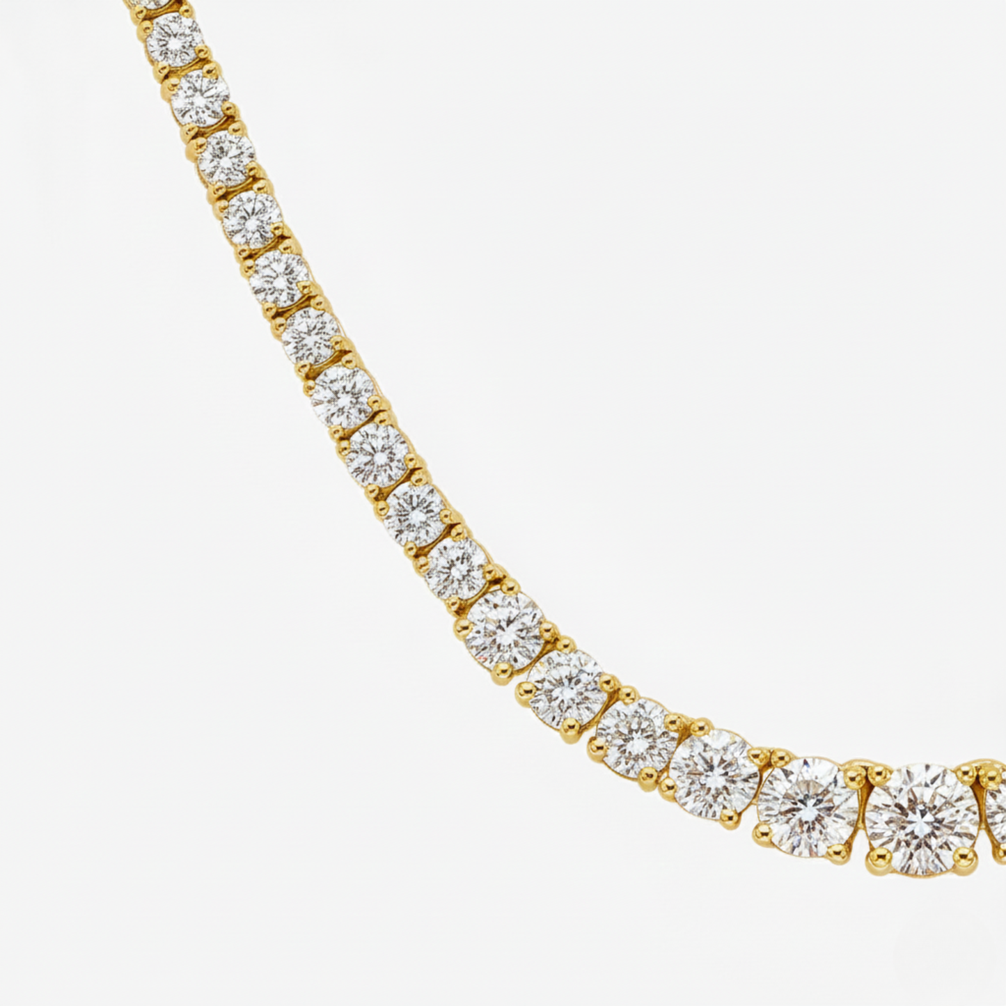 Round Lab Diamond Tennis Necklace