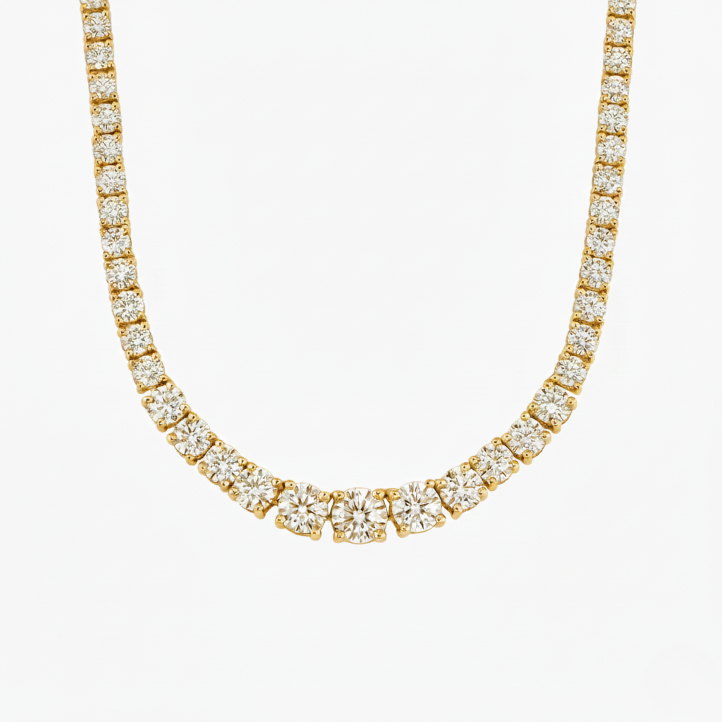 Round Lab Diamond Tennis Necklace