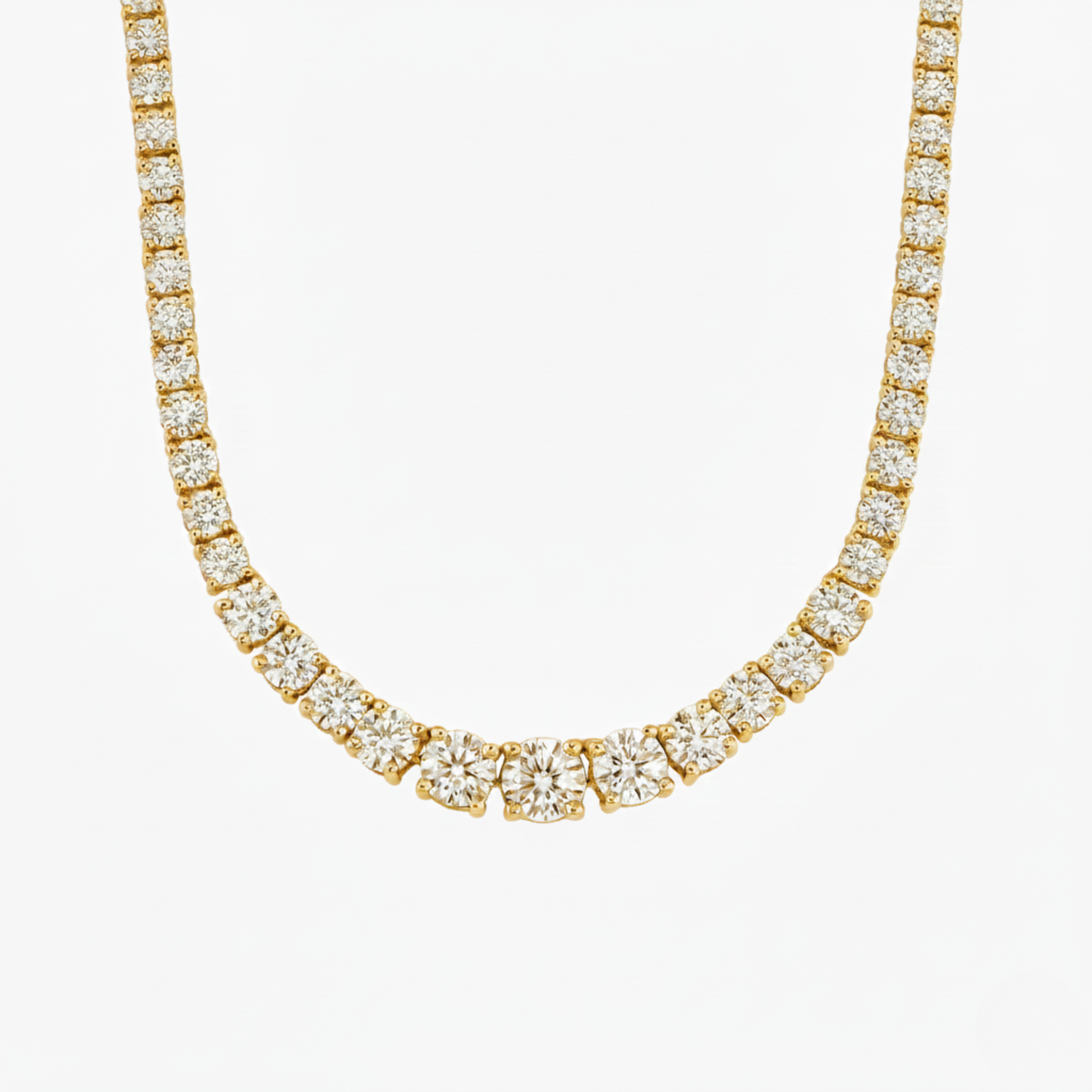 Round Lab Diamond Tennis Necklace
