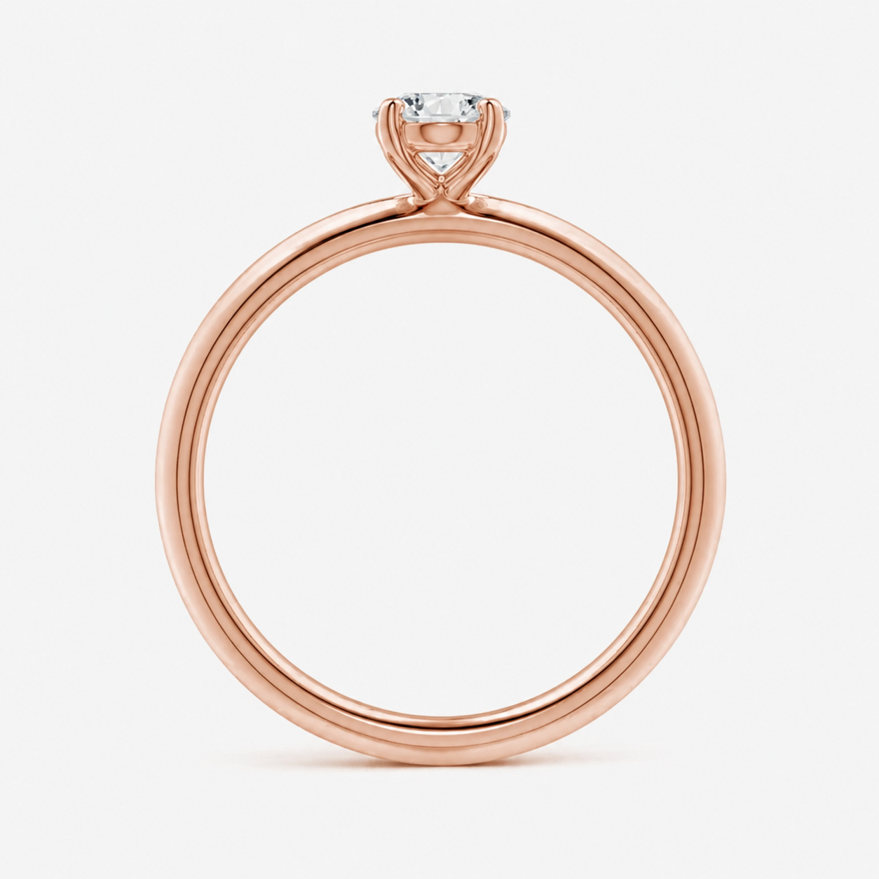 Classic Simple Fancy Blue Oval Knife Edge Solitaire Ring