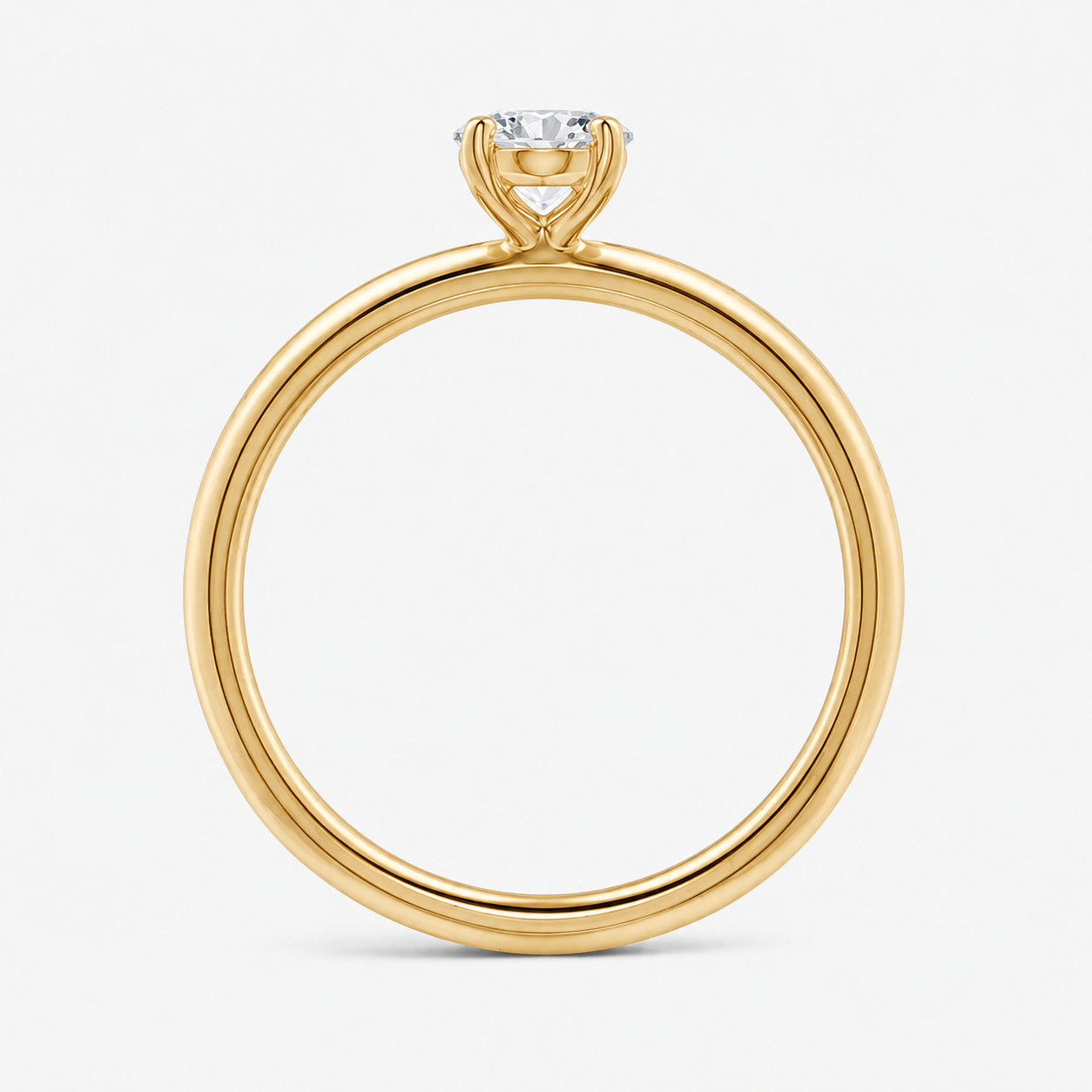 Classic Simple Fancy Blue Oval Knife Edge Solitaire Ring