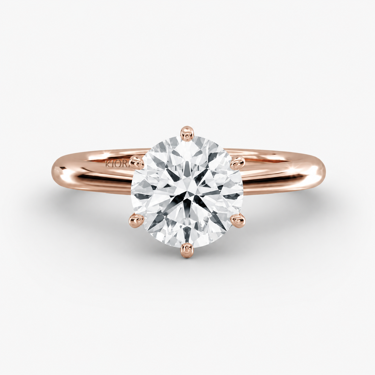 Classic Simple Round Six Prong Solitaire Engagement Ring