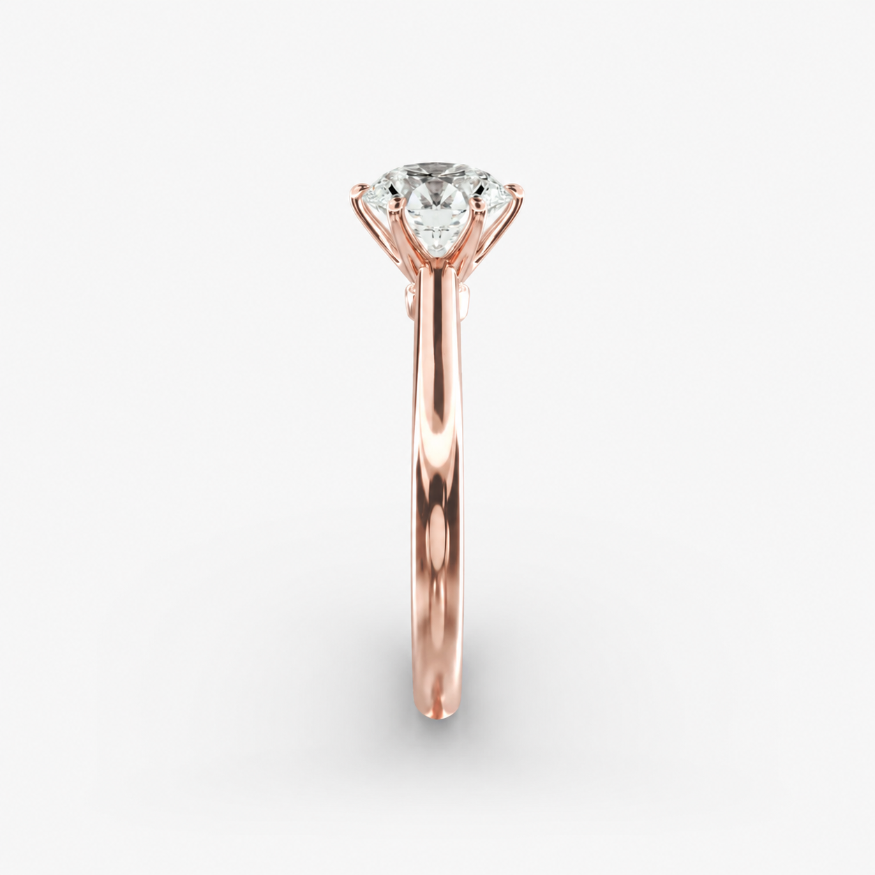 Classic Simple Round Six Prong Solitaire Engagement Ring
