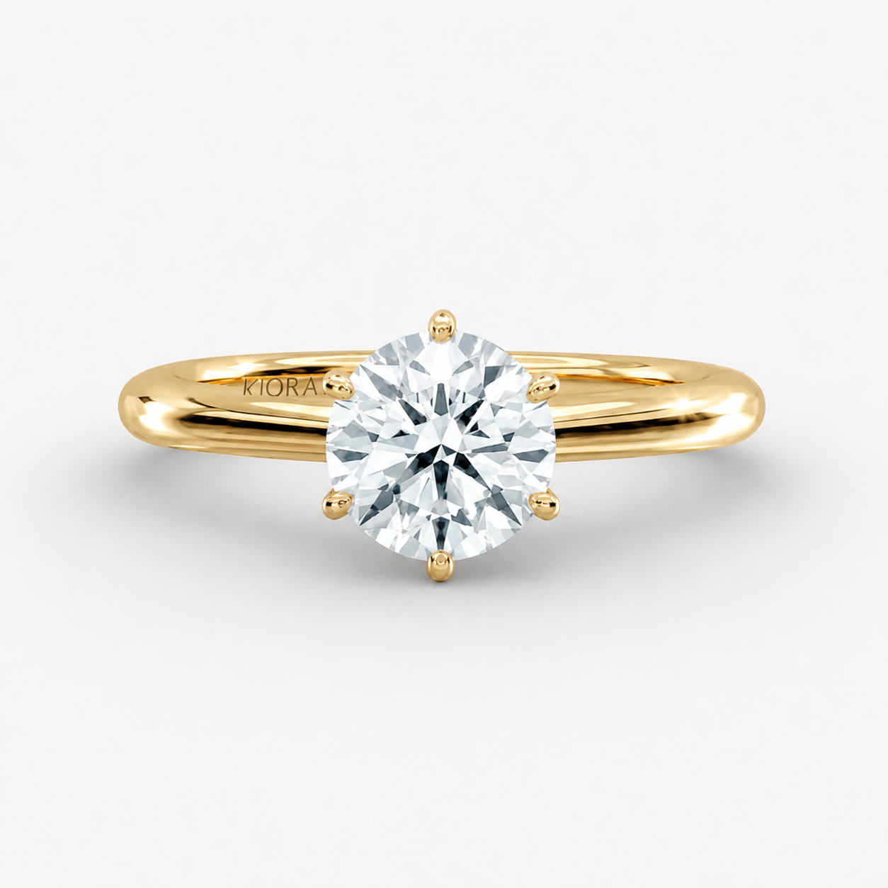 Classic Simple Round Six Prong Solitaire Engagement Ring