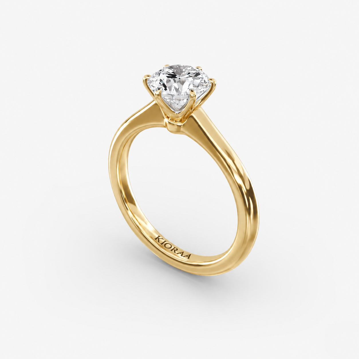 Classic Simple Round Six Prong Solitaire Engagement Ring