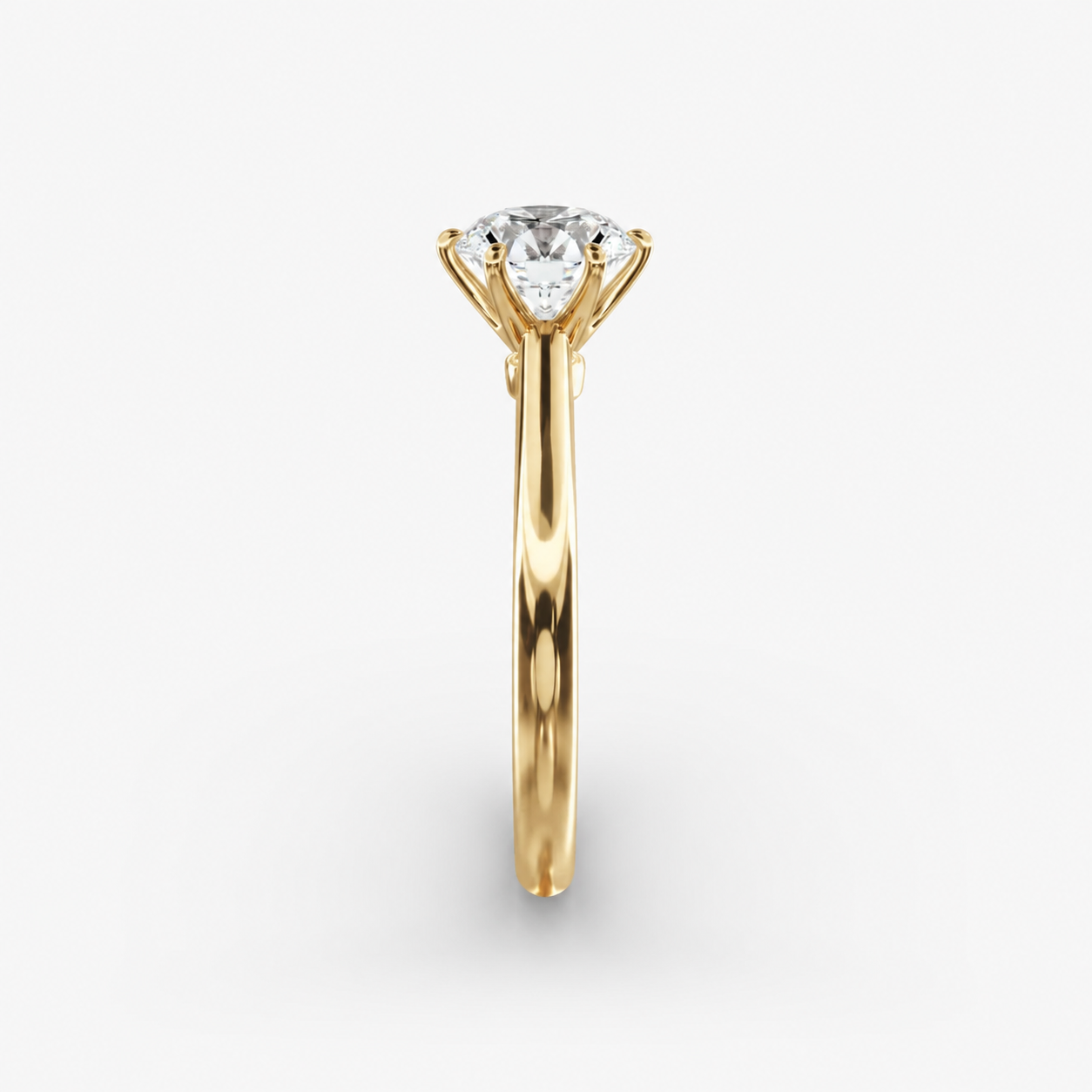 Classic Simple Round Six Prong Solitaire Engagement Ring