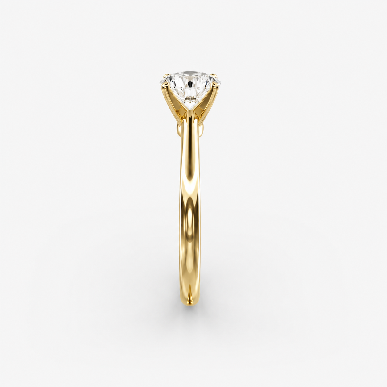Classic Simple Round Solitaire Engagement Ring