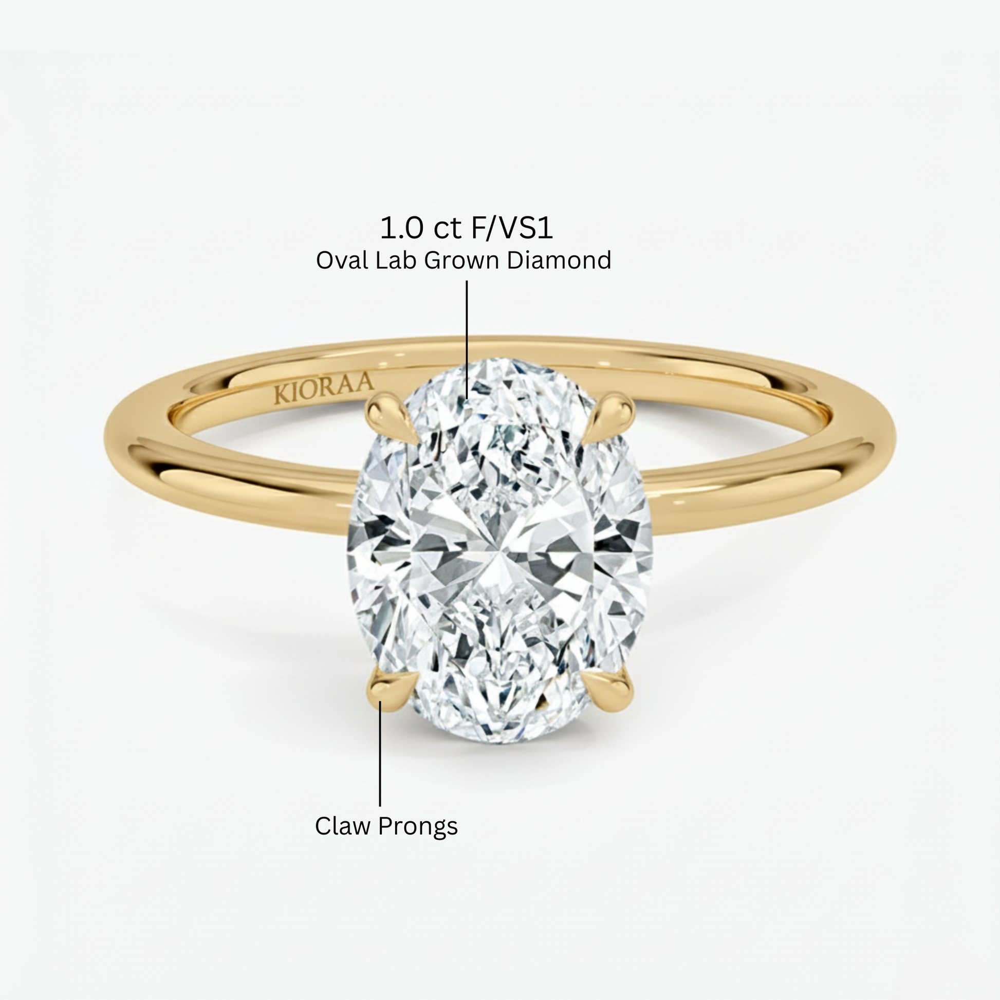 Classic Petal Oval Solitaire Engagement Ring