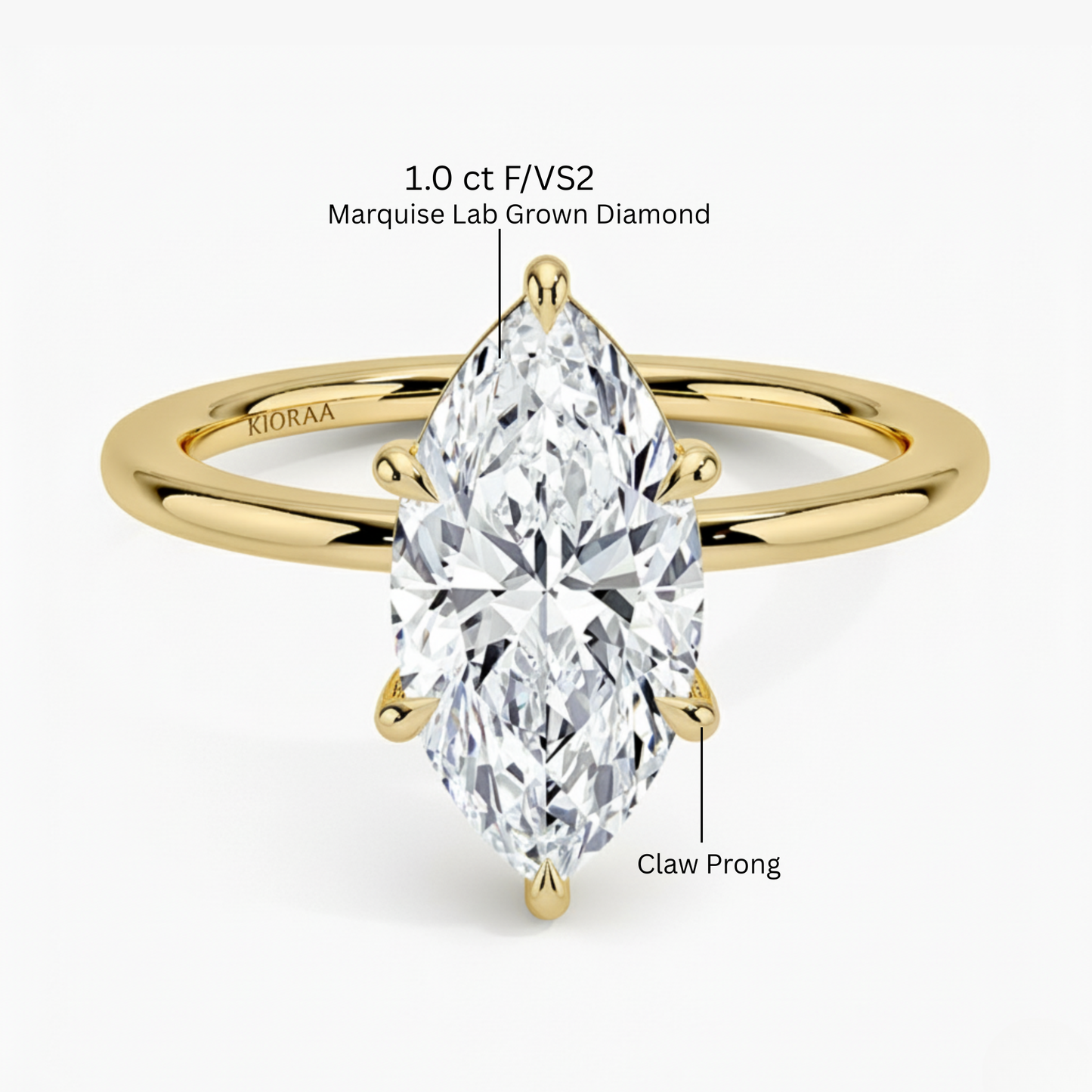 Classic Simple Marquise Solitaire Engagement Ring