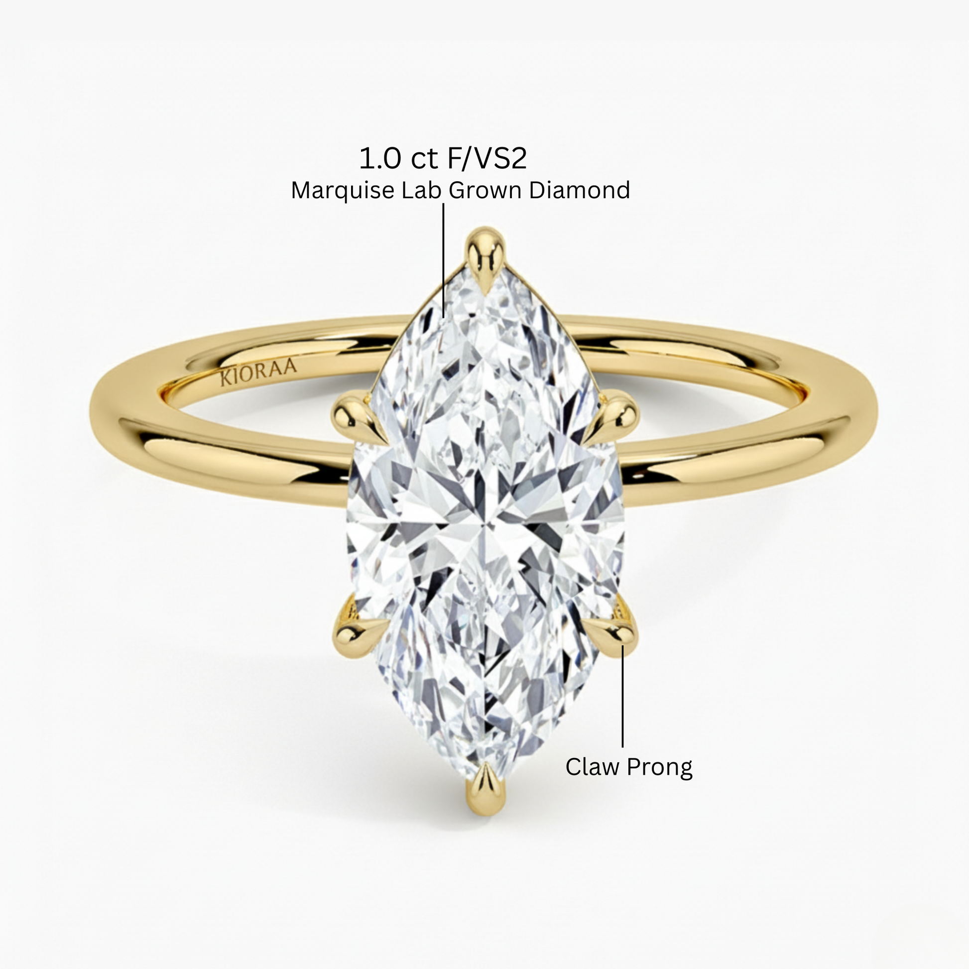 Classic Simple Marquise Solitaire Engagement Ring