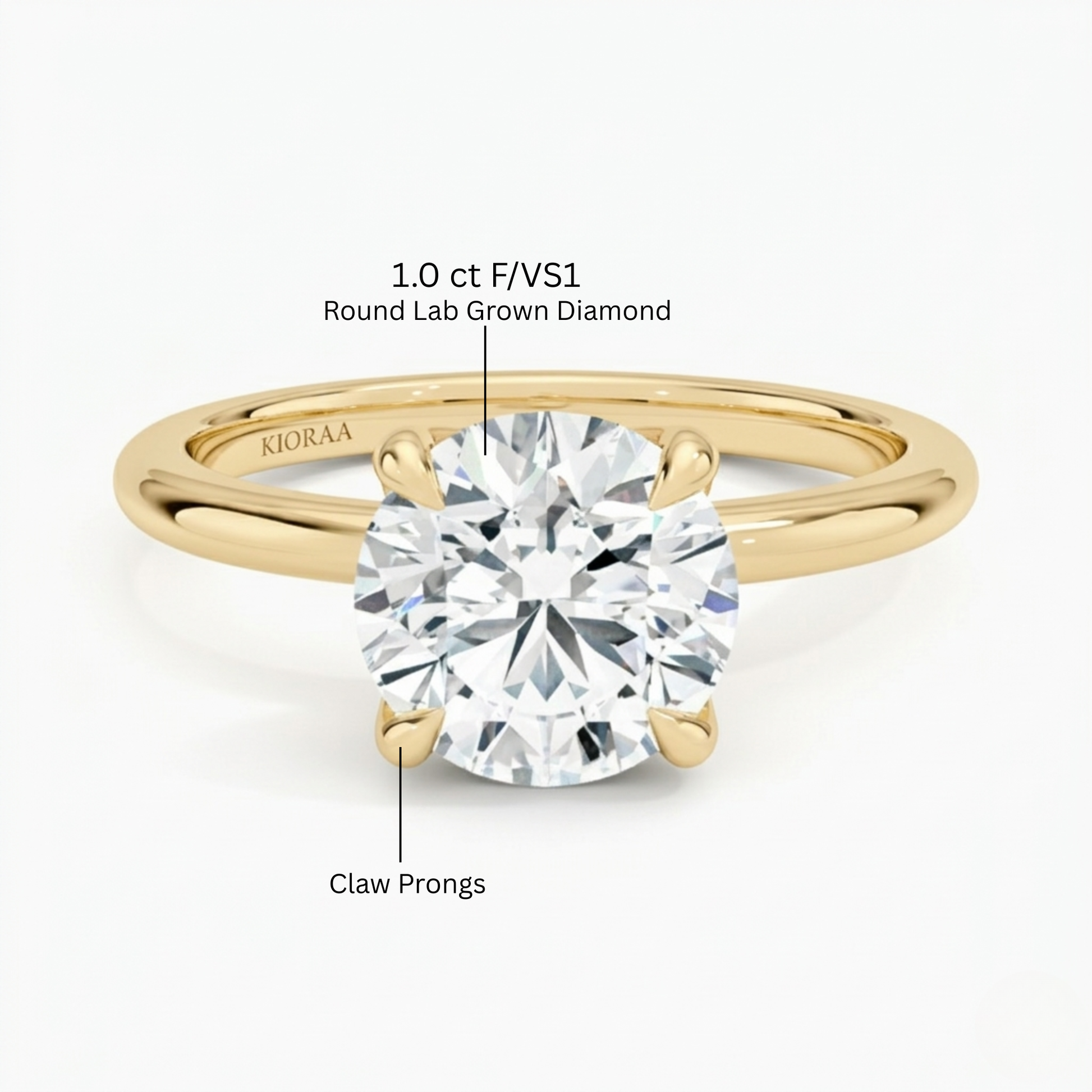 Classic Petal Round Solitaire Engagement Ring