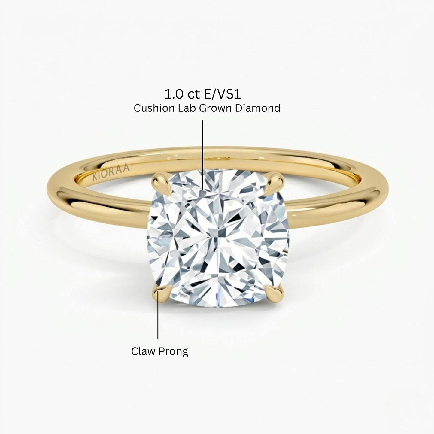 Classic Petal Cushion  Solitaire Engagement Ring