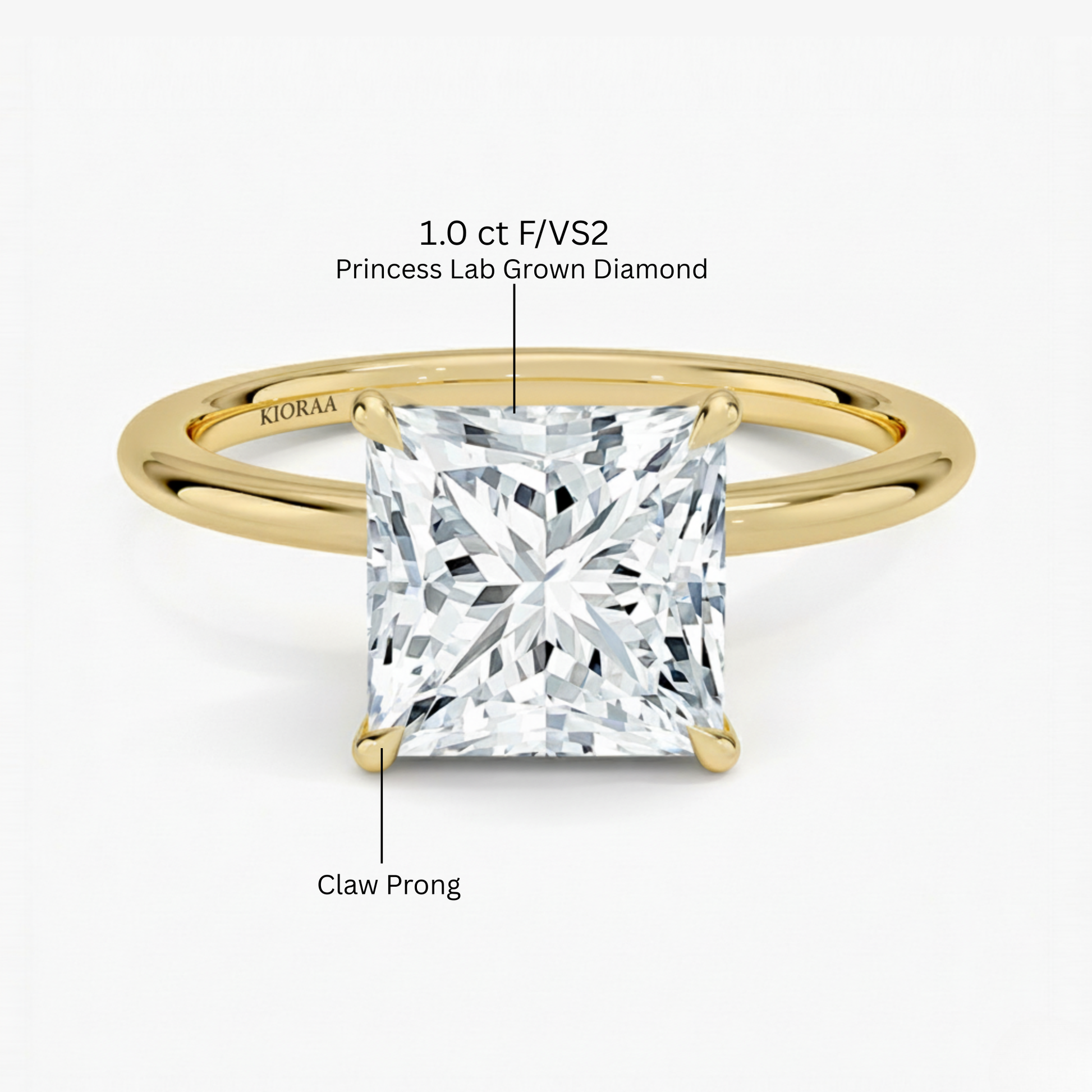 Classic Petal Princess  Solitaire Engagement Ring