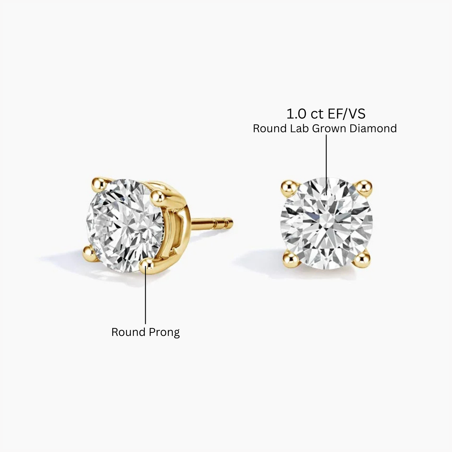 Classic four Prong Lab Diamond Studs