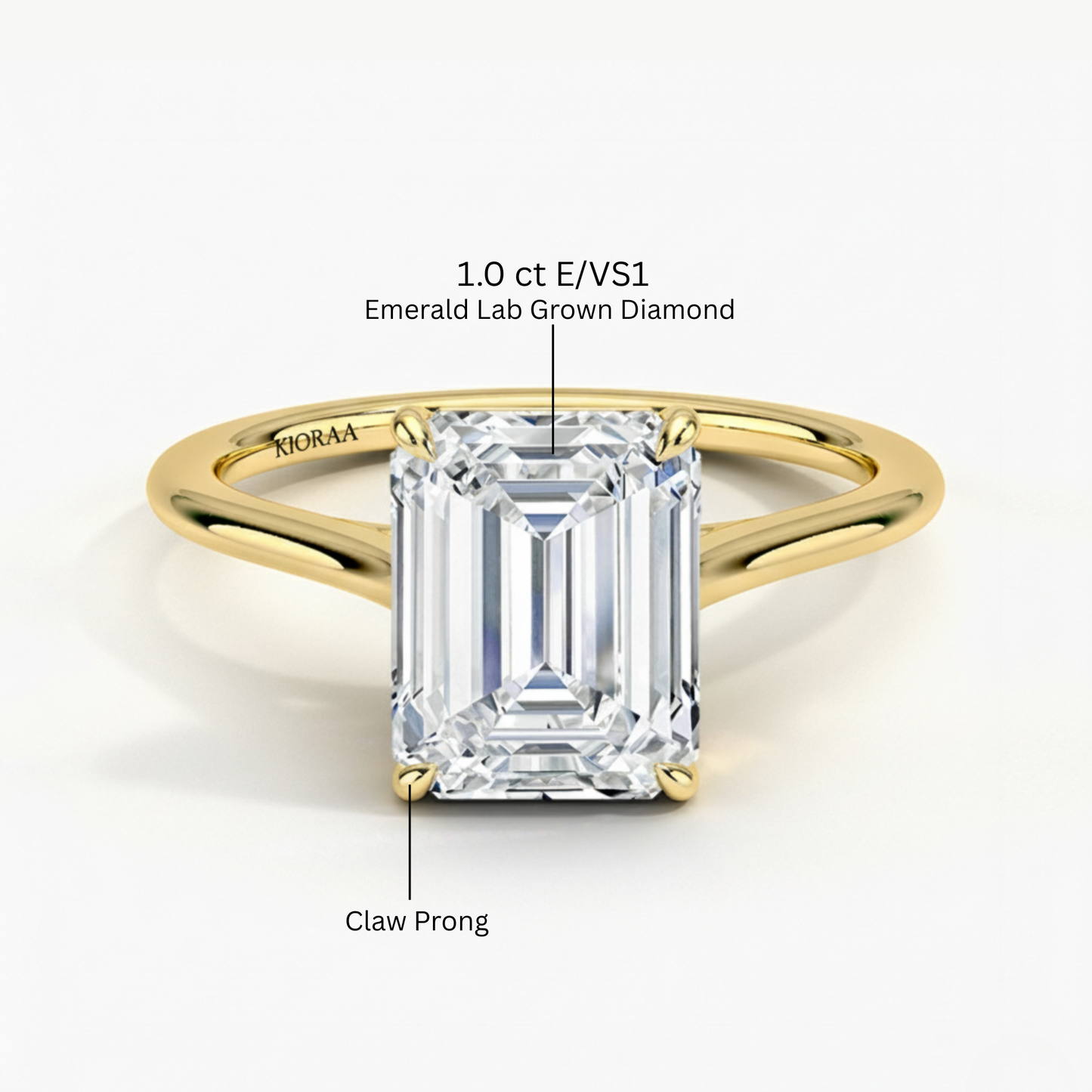 Emerald Diamond Solitaire Engagement Ring
