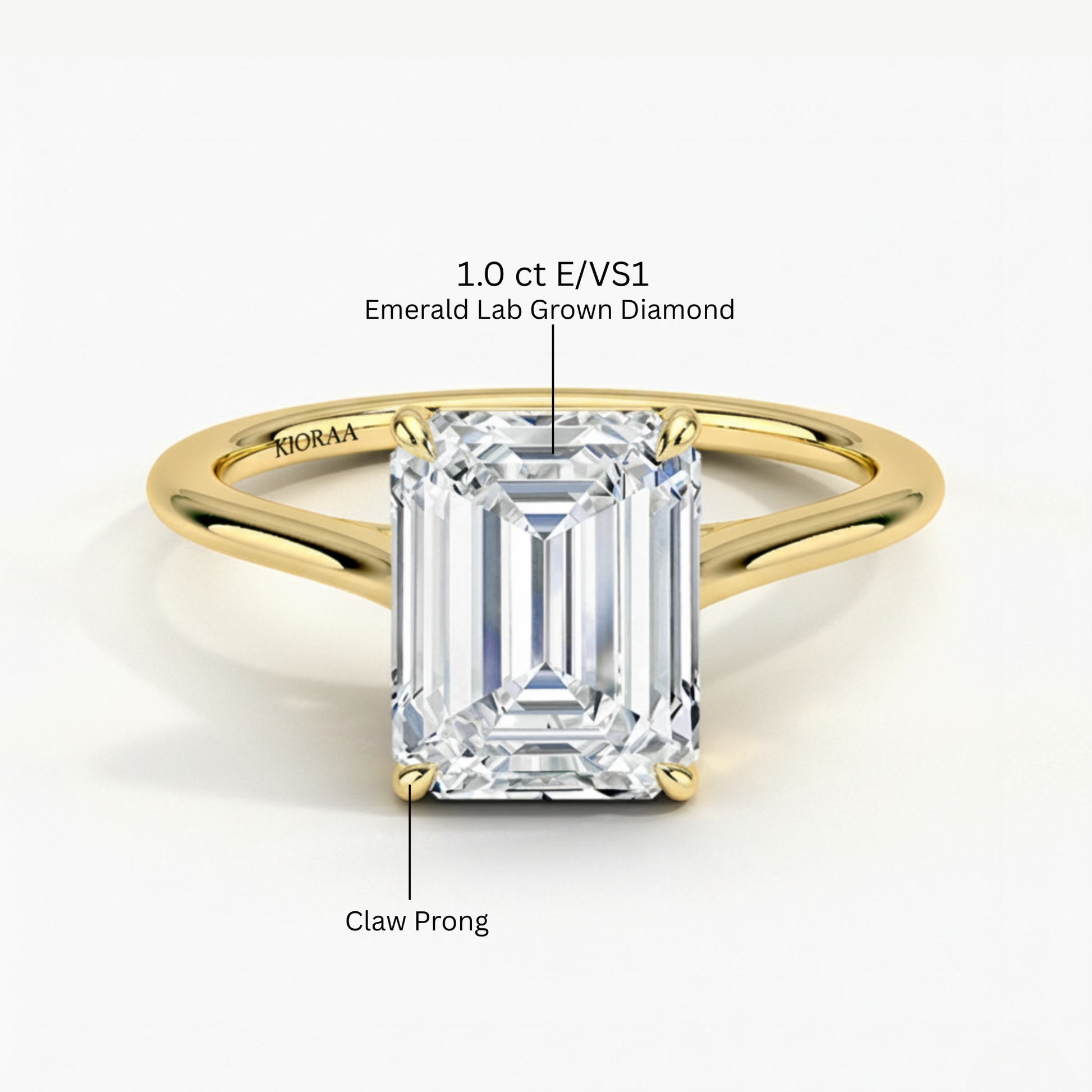 Emerald Diamond Solitaire Engagement Ring