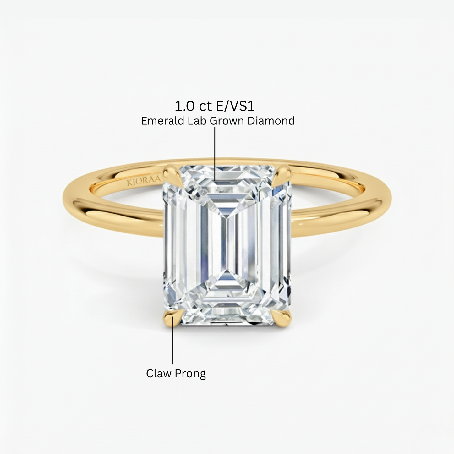 Classic Petal Emerald Solitaire Engagement Ring