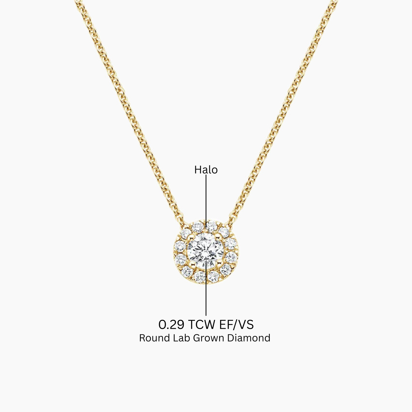 Classic Round Diamond Halo Pendant