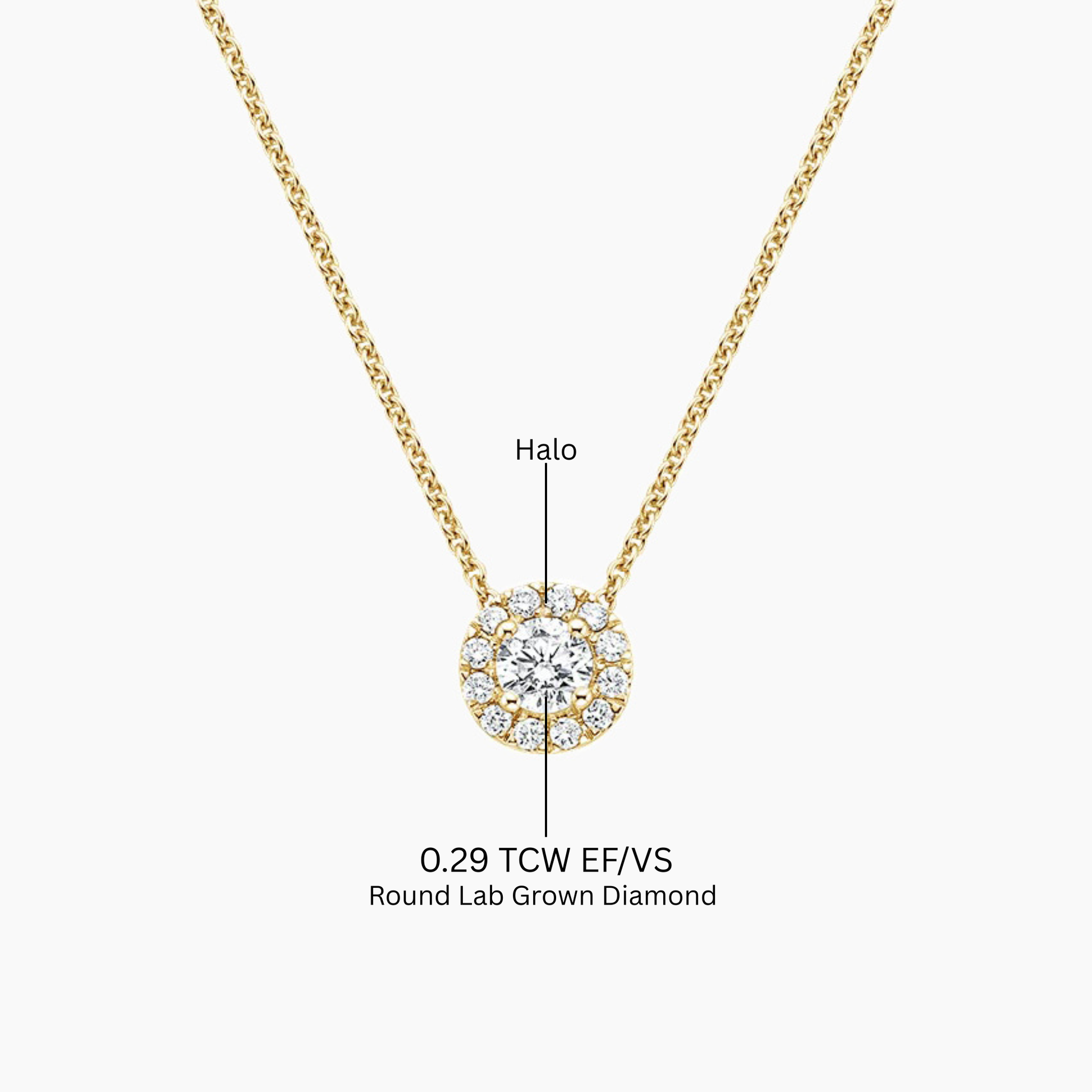 Classic Round Diamond Halo Pendant