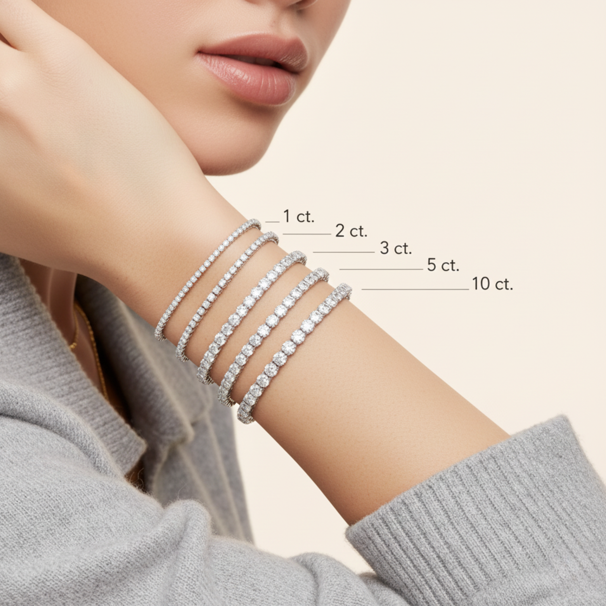 Round Lab Grown Diamond Tennis Bracelet