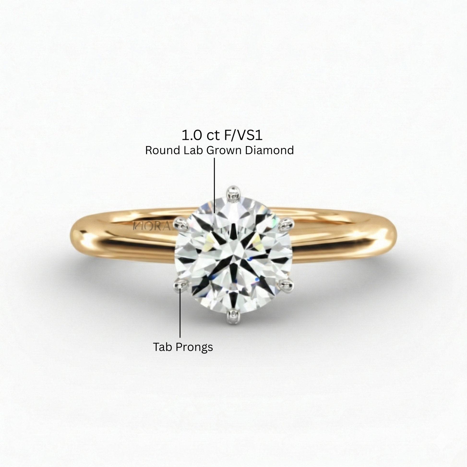 Classic Simple Round Six Prong Solitaire Engagement Ring