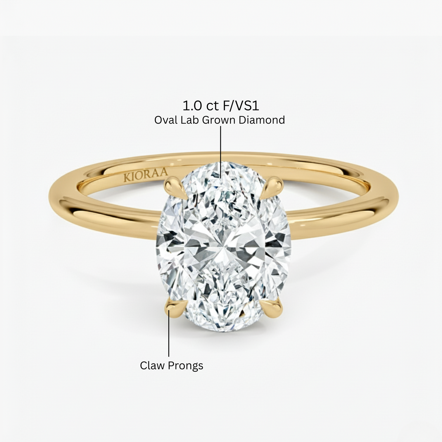 Classic Simple Oval Solitaire Engagement Ring