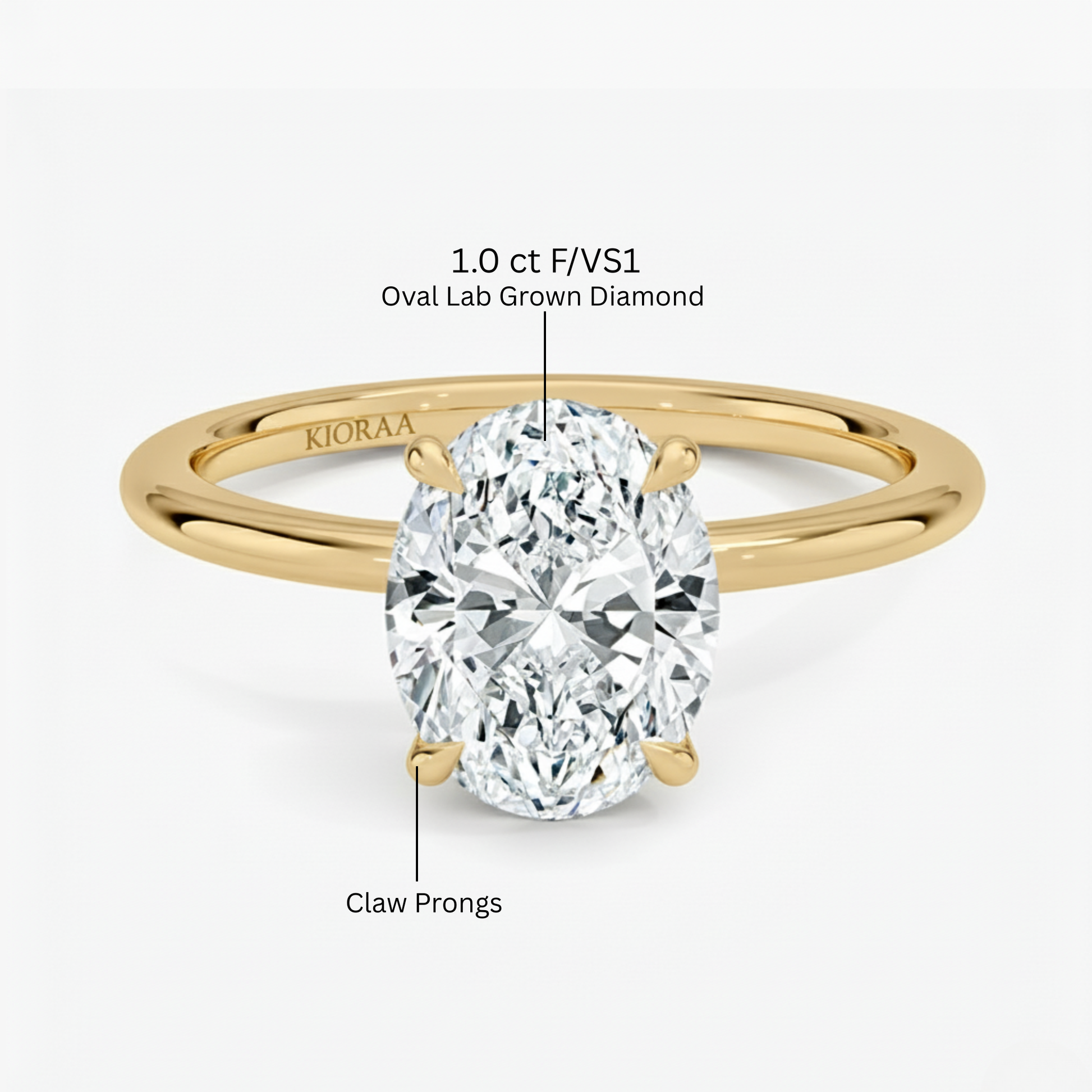 Classic Simple Oval Solitaire Engagement Ring