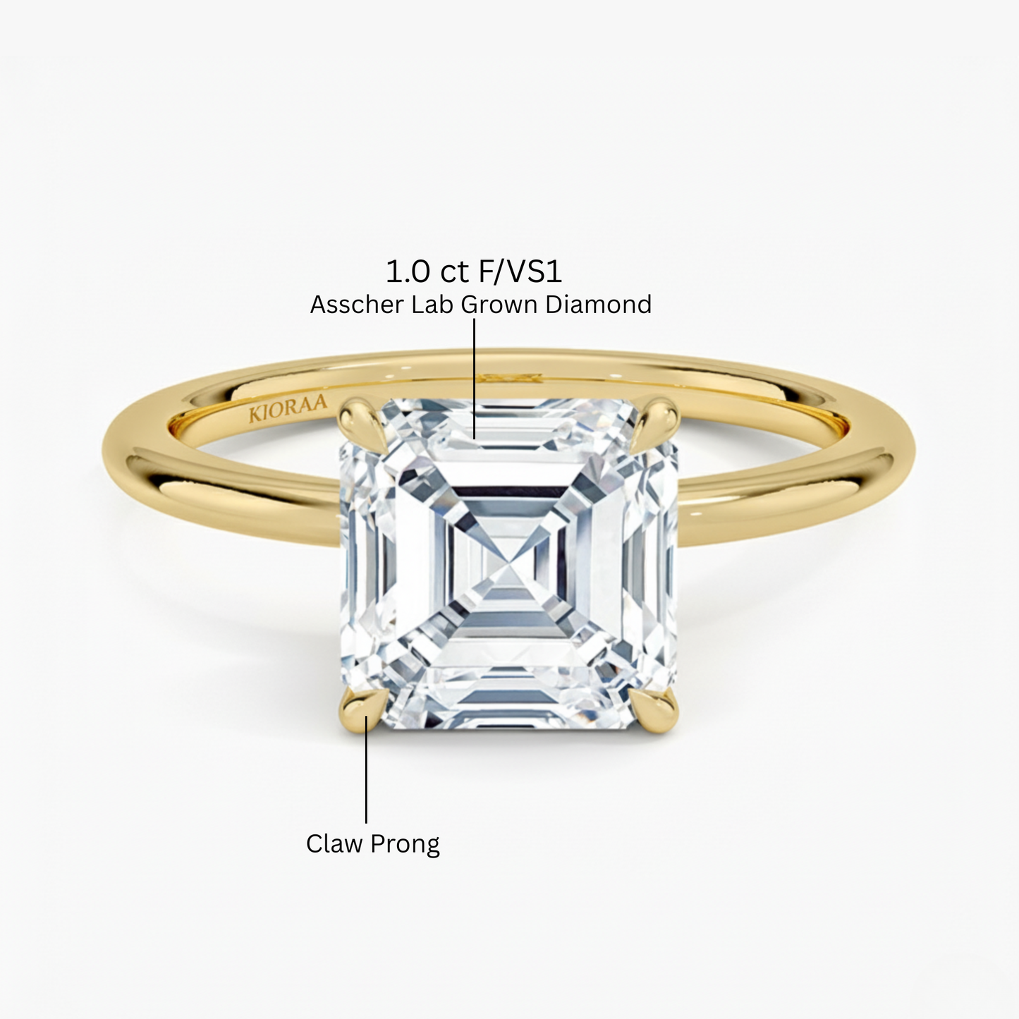 Classic Petal Asscher Solitaire Engagement Ring