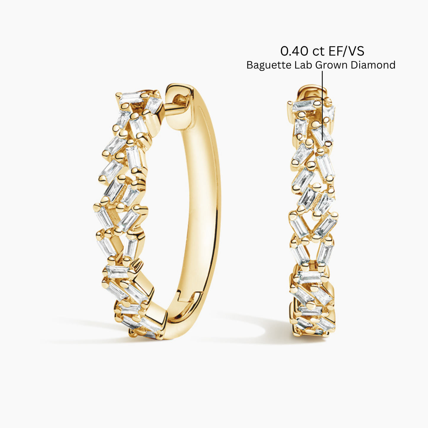 Baguette Diamond Hoop Earrings